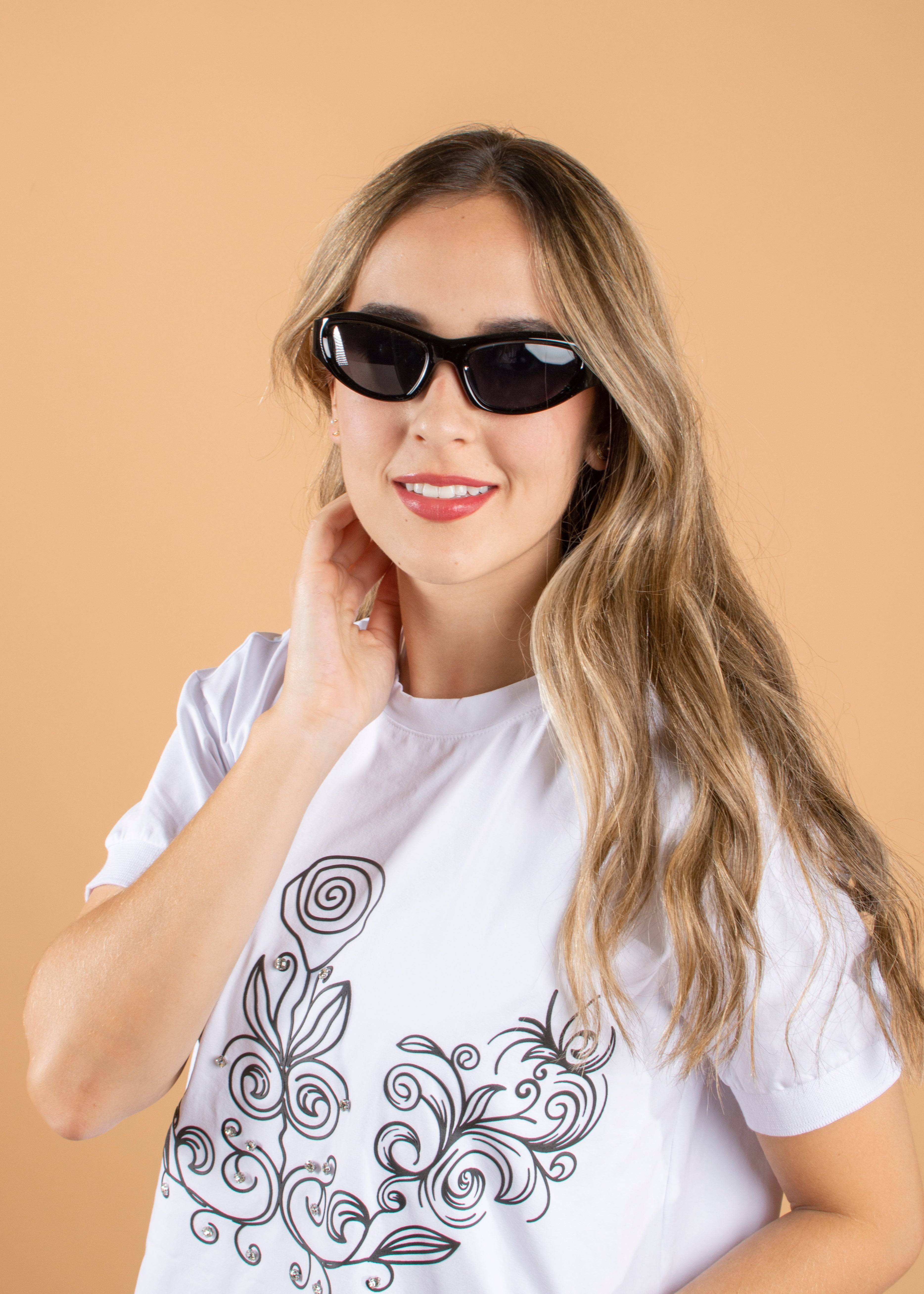 Gafas de sol color negro con marco ojos de gato 104526