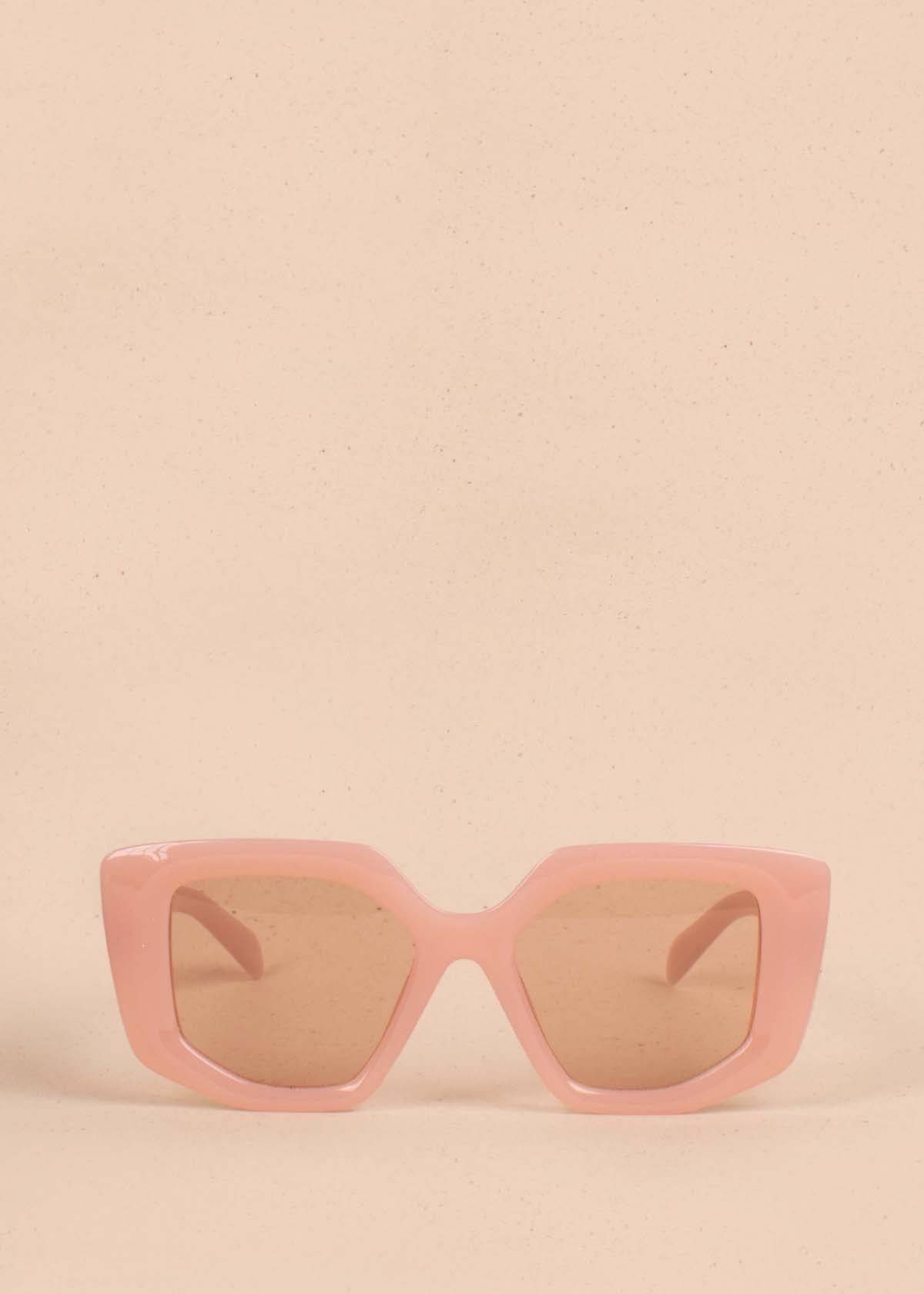 Gafas de sol color rosado con marco cuadrado 104531