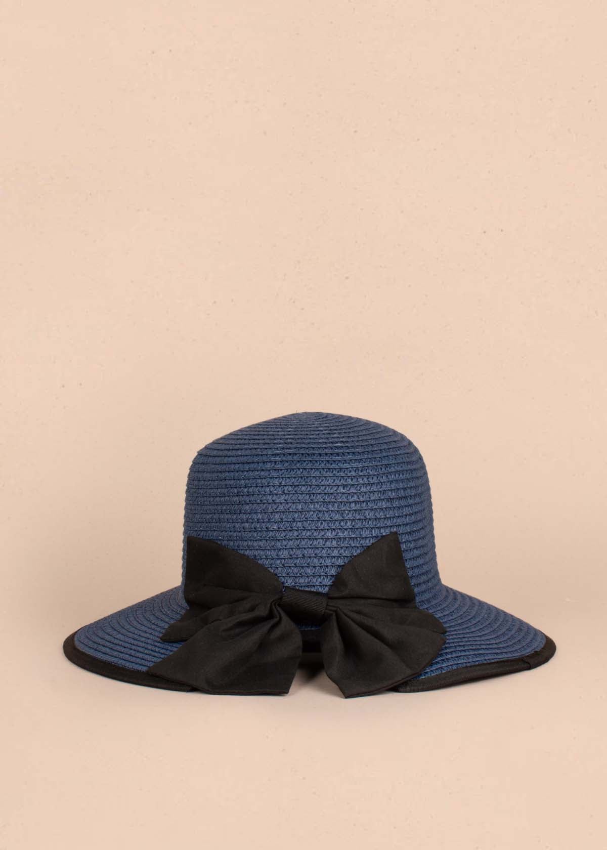 Pava en yute color azul con moño 105234