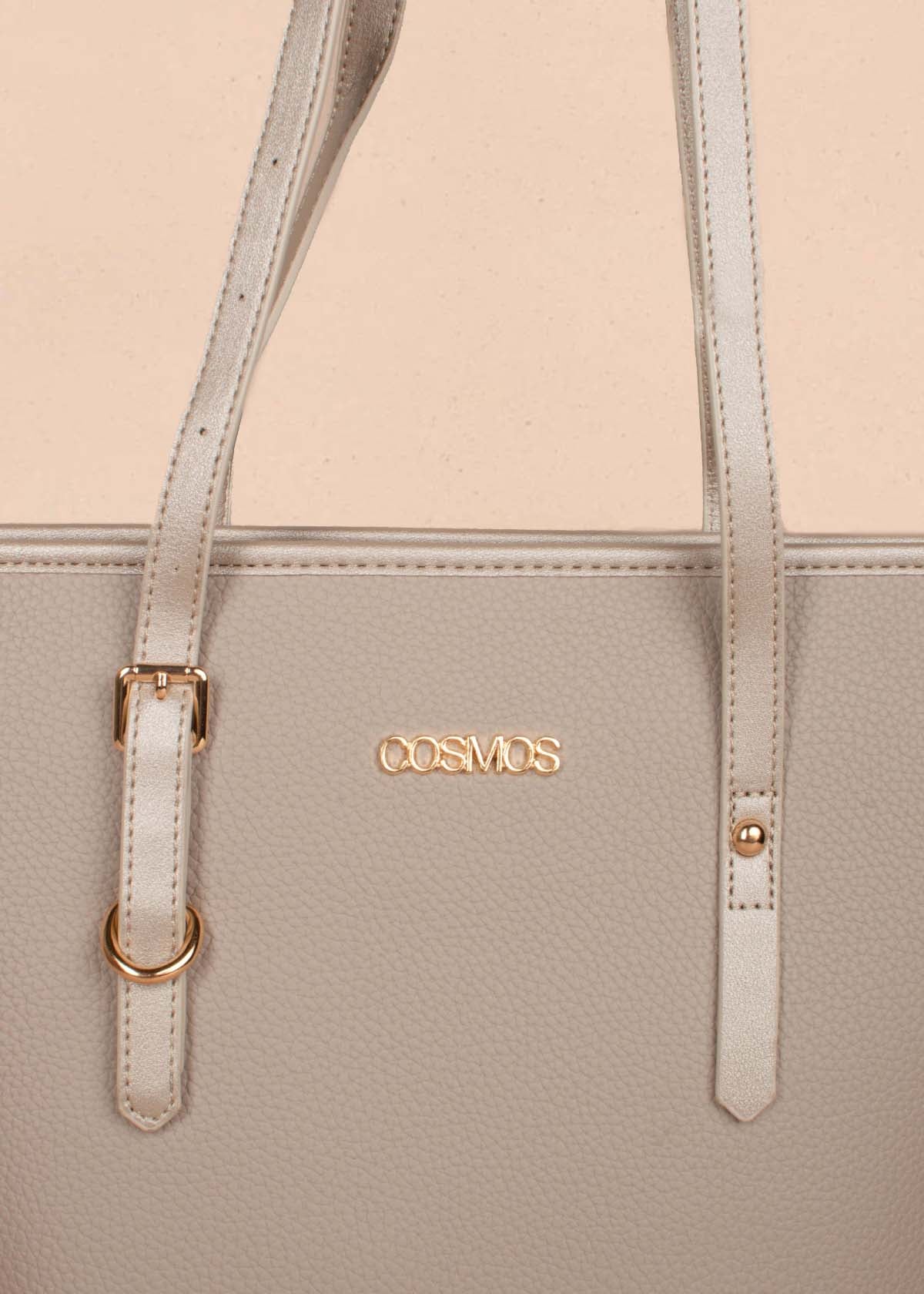 Bolso tipo shopping color gris 105256