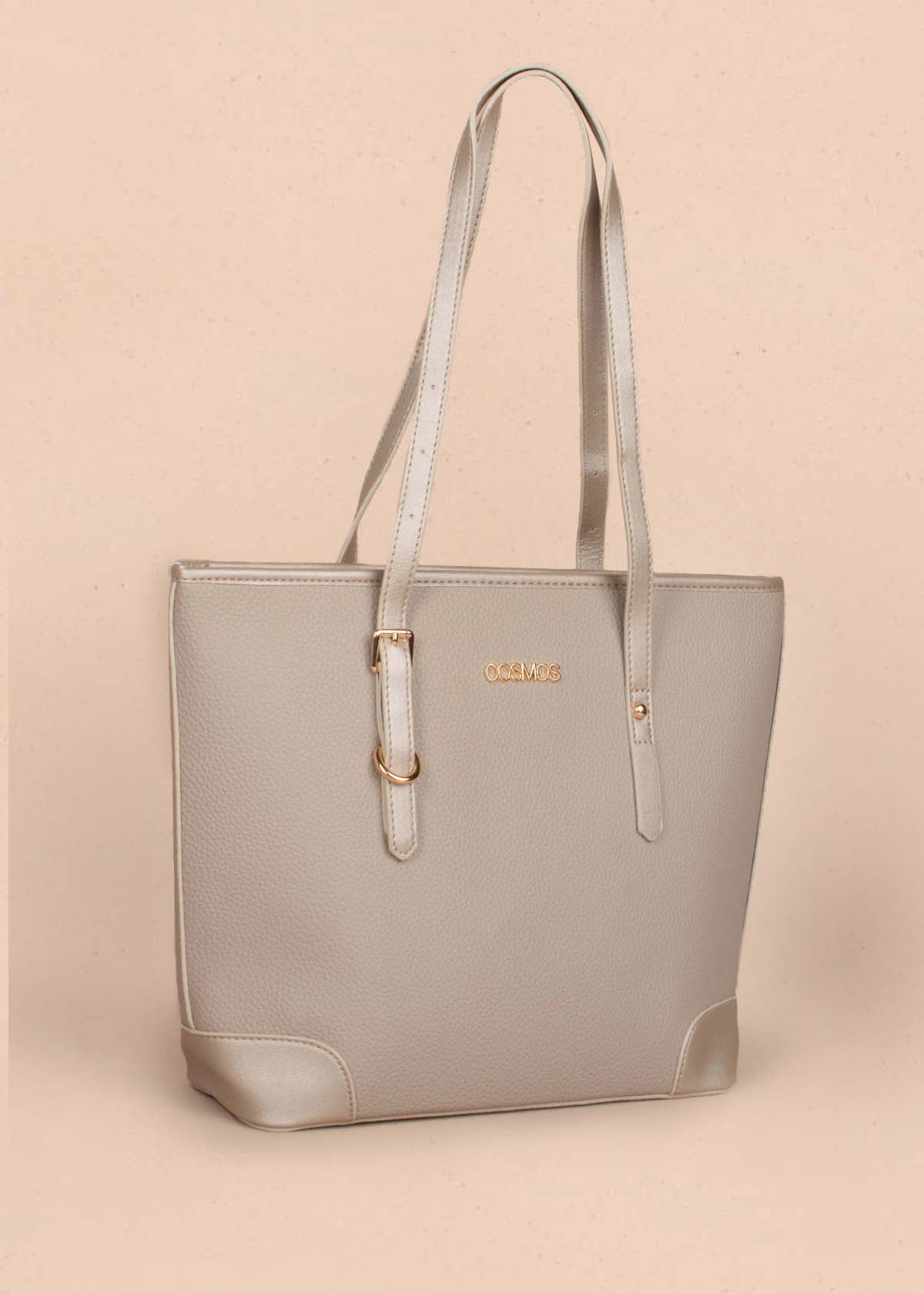 Bolso tipo shopping color gris 105256