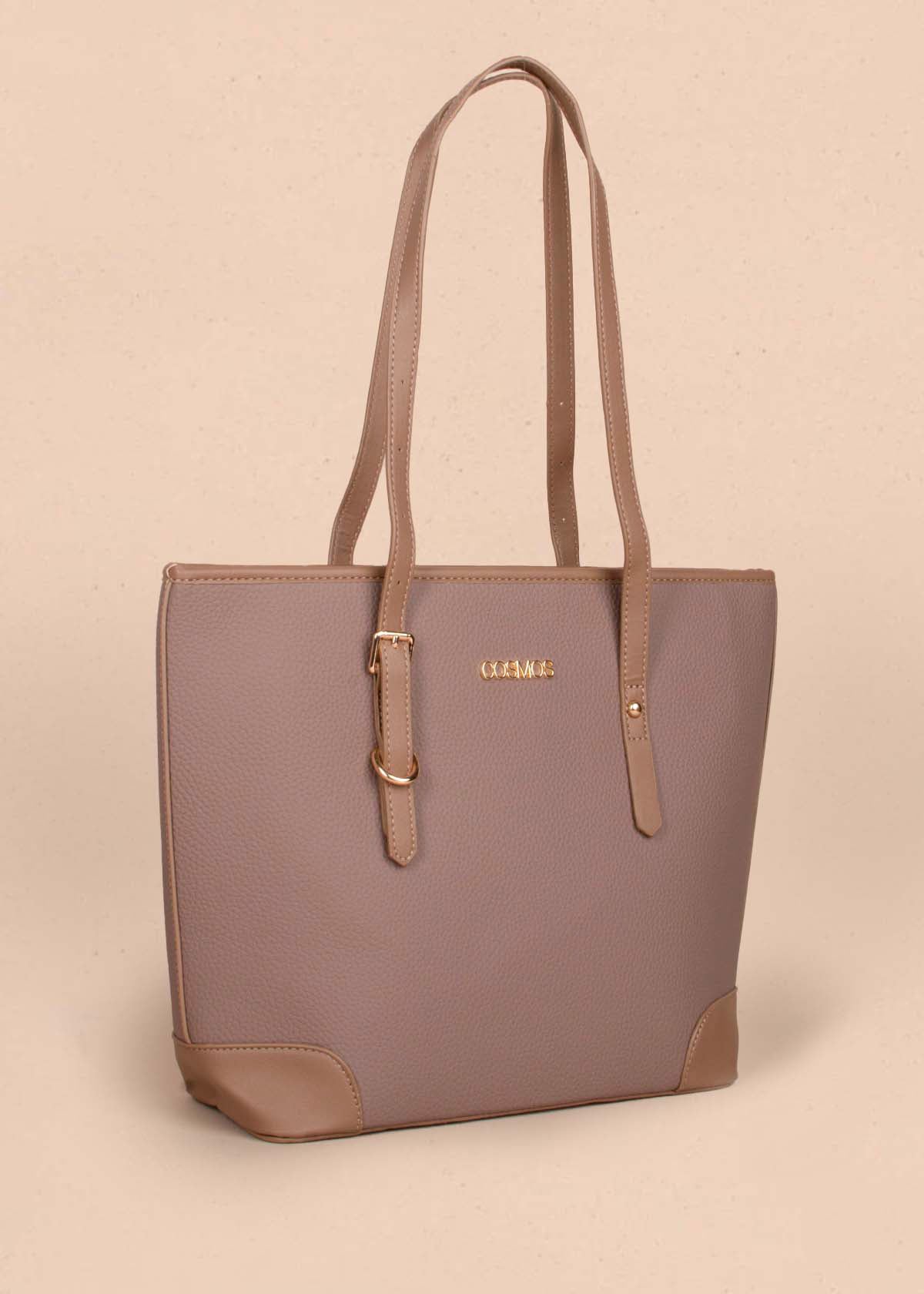 Bolso tipo shopping color taupe 105256
