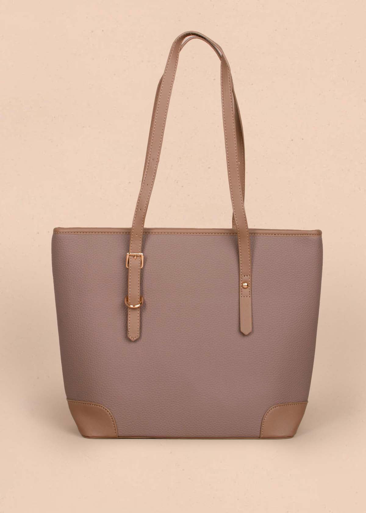 Bolso tipo shopping color taupe 105256