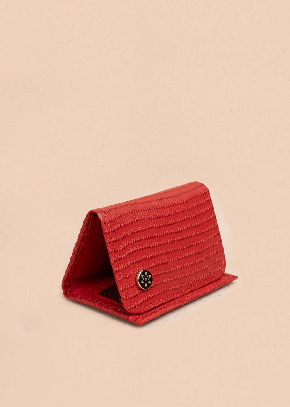 Porta llaves en cuero color rojo 105324