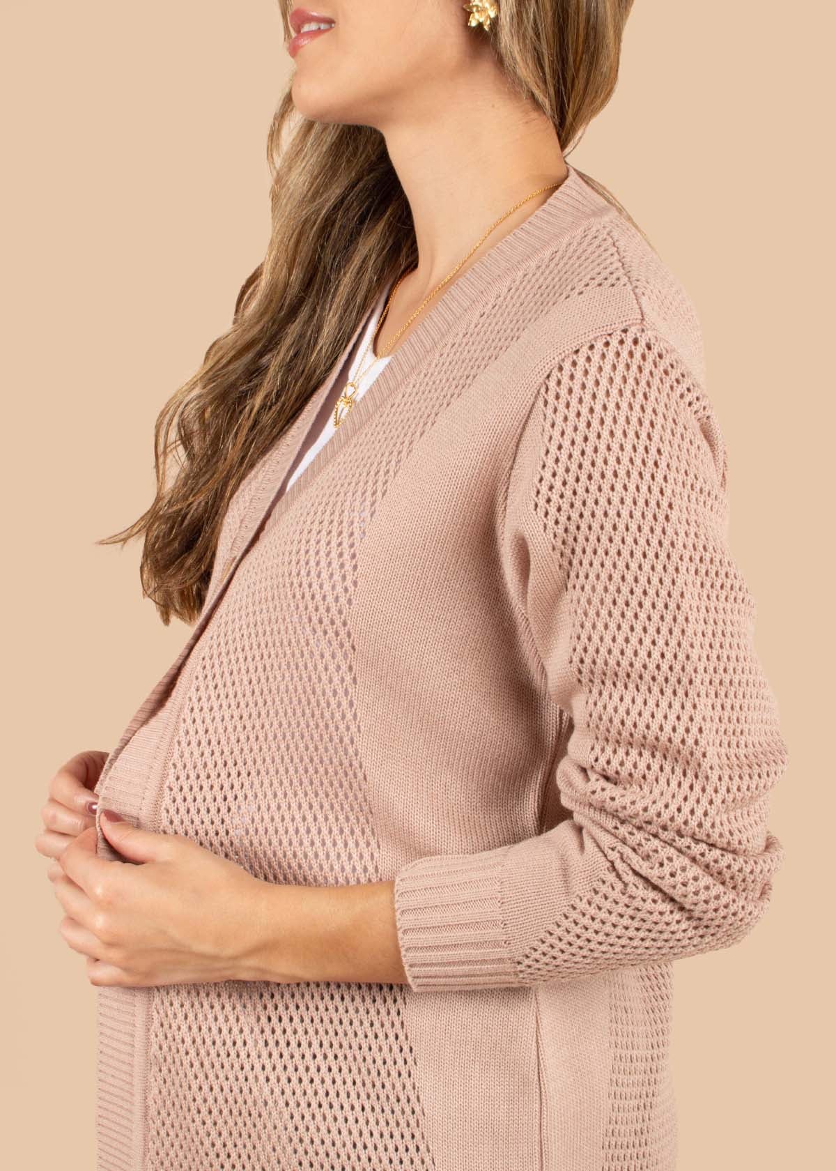 Buzo tejido en malla color nude 105343