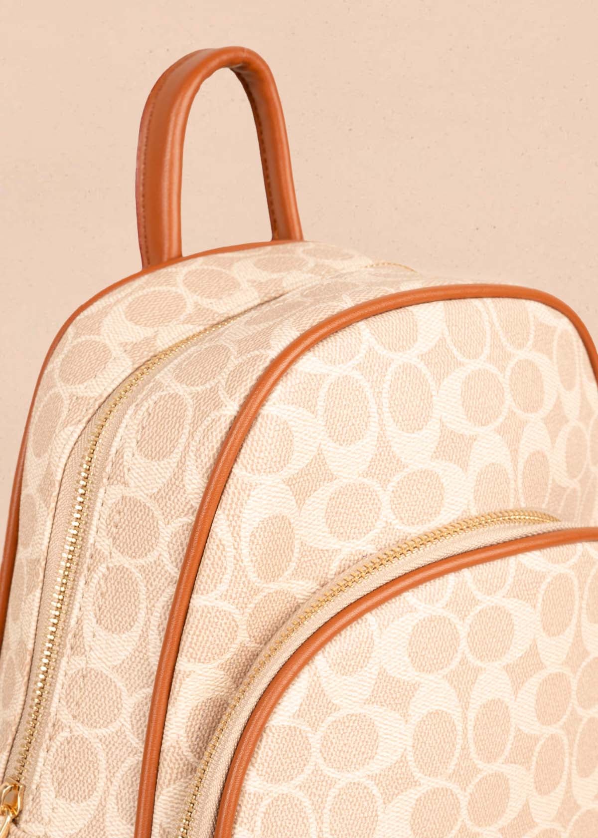 Morral color beige con estampado 105365