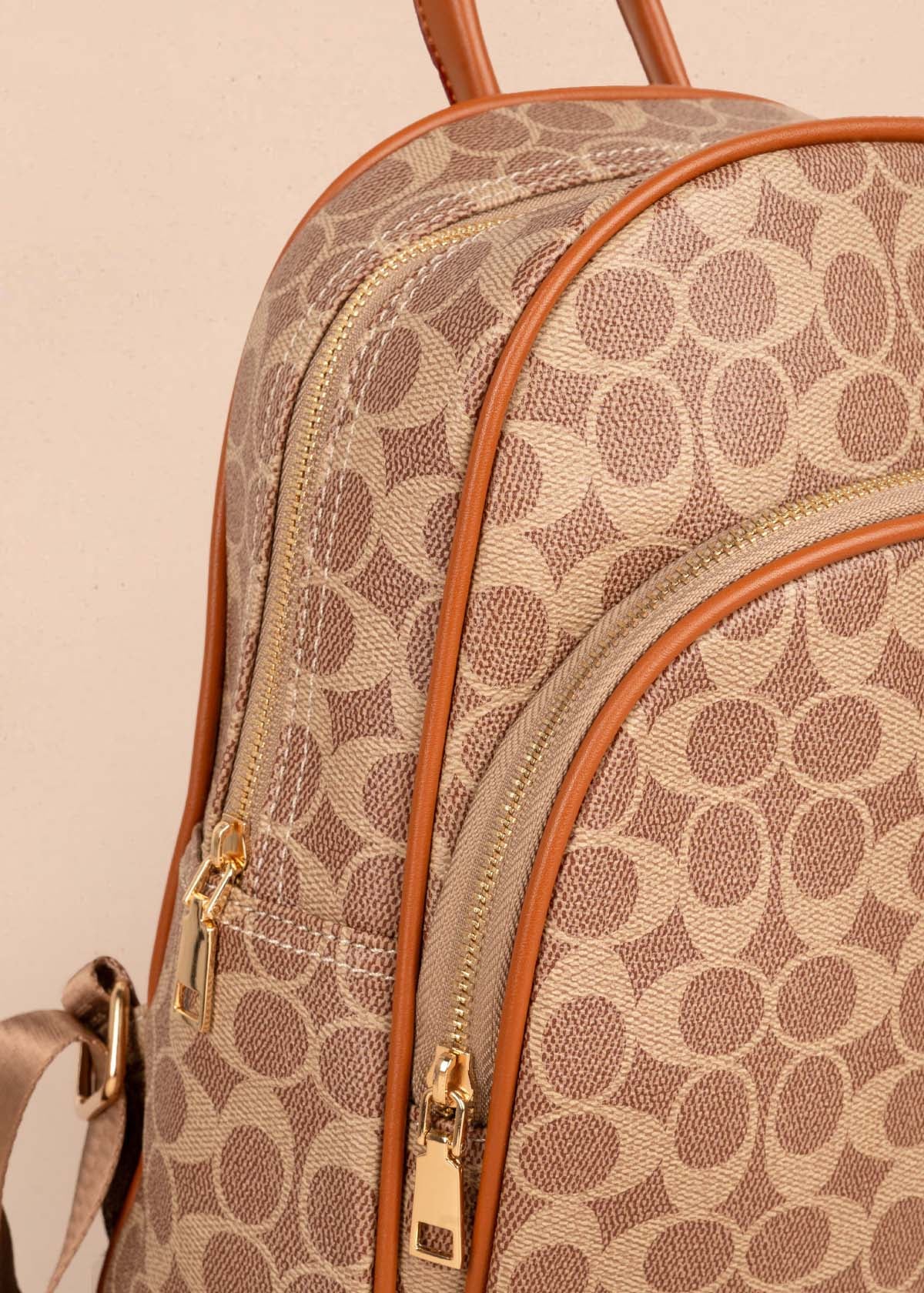 Morral color café con estampado 105365