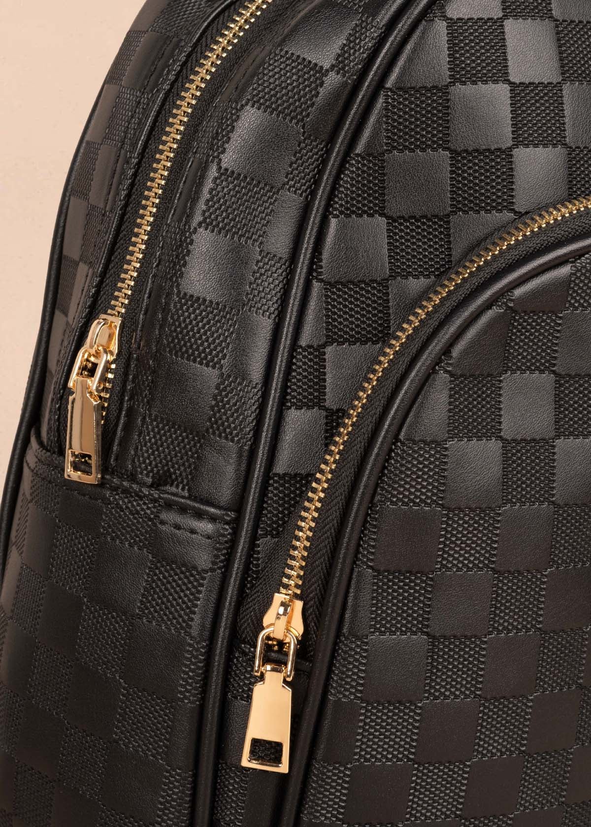 Morral color negro con cuadros 105365