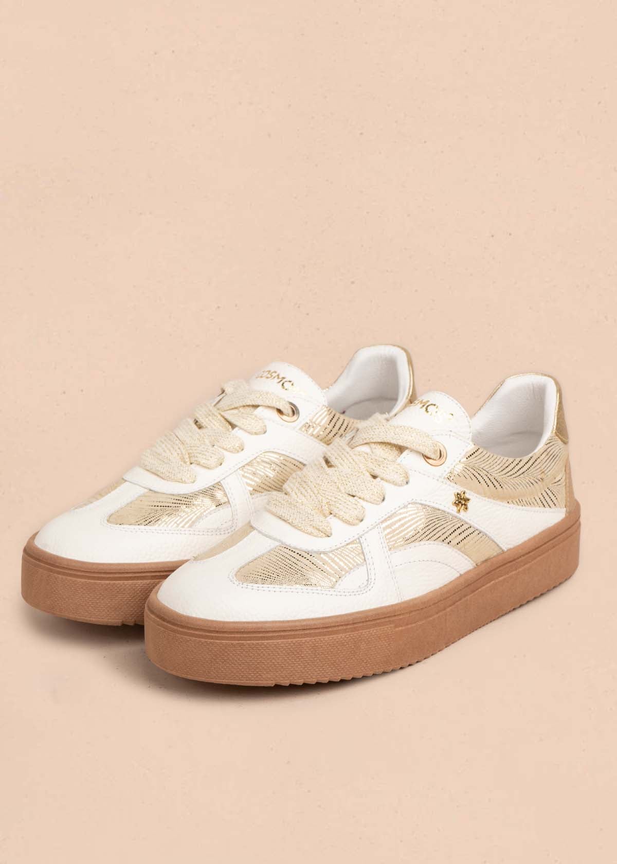 TENIS CASUALES EN CUERO COLOR BLANCO 105488