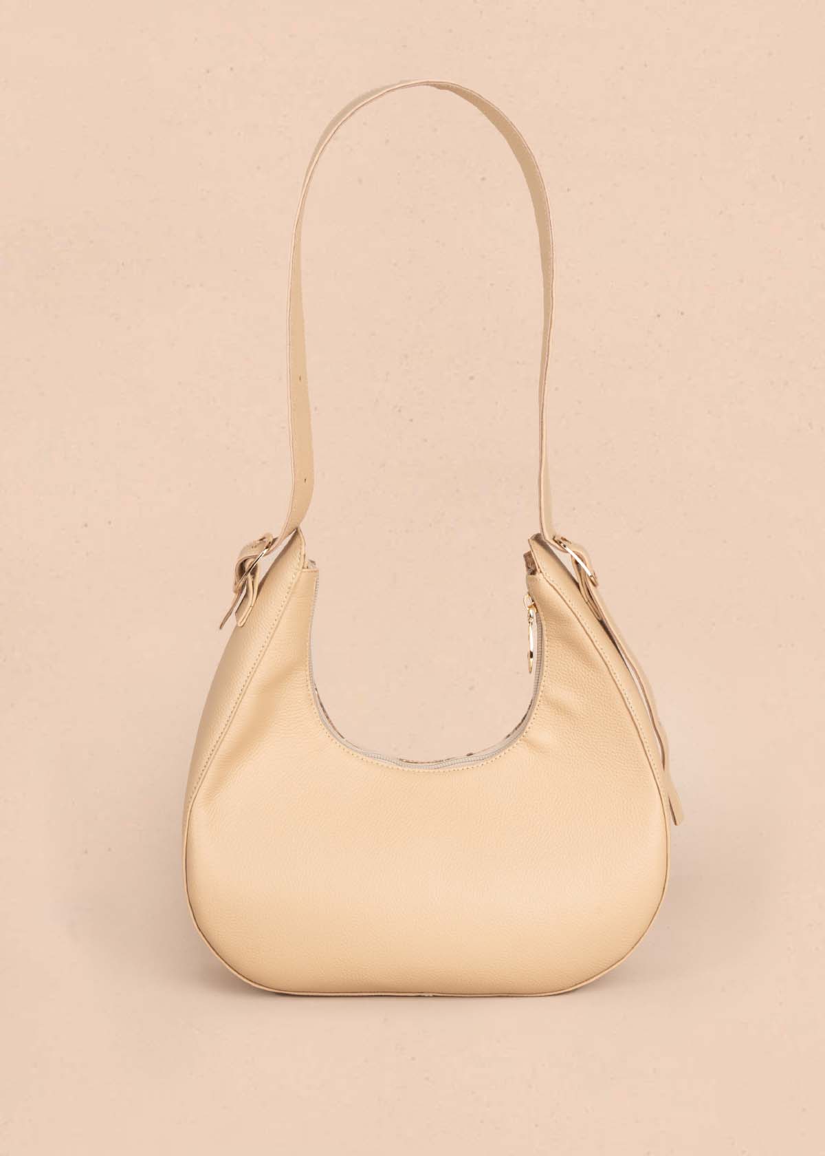 Bolso shopping en cuero color café con folia 105571