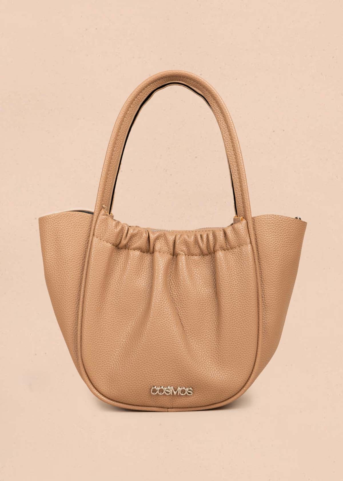 Bolso tipo cartera color caqui con resorte 105702
