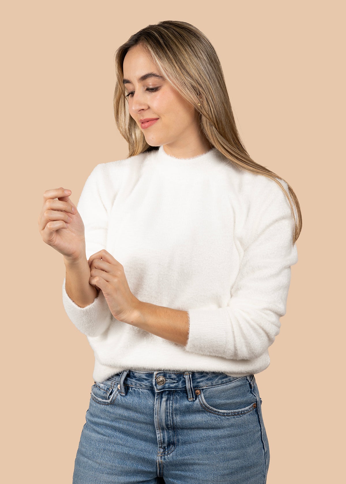 Buzo tejido color marfil 105741