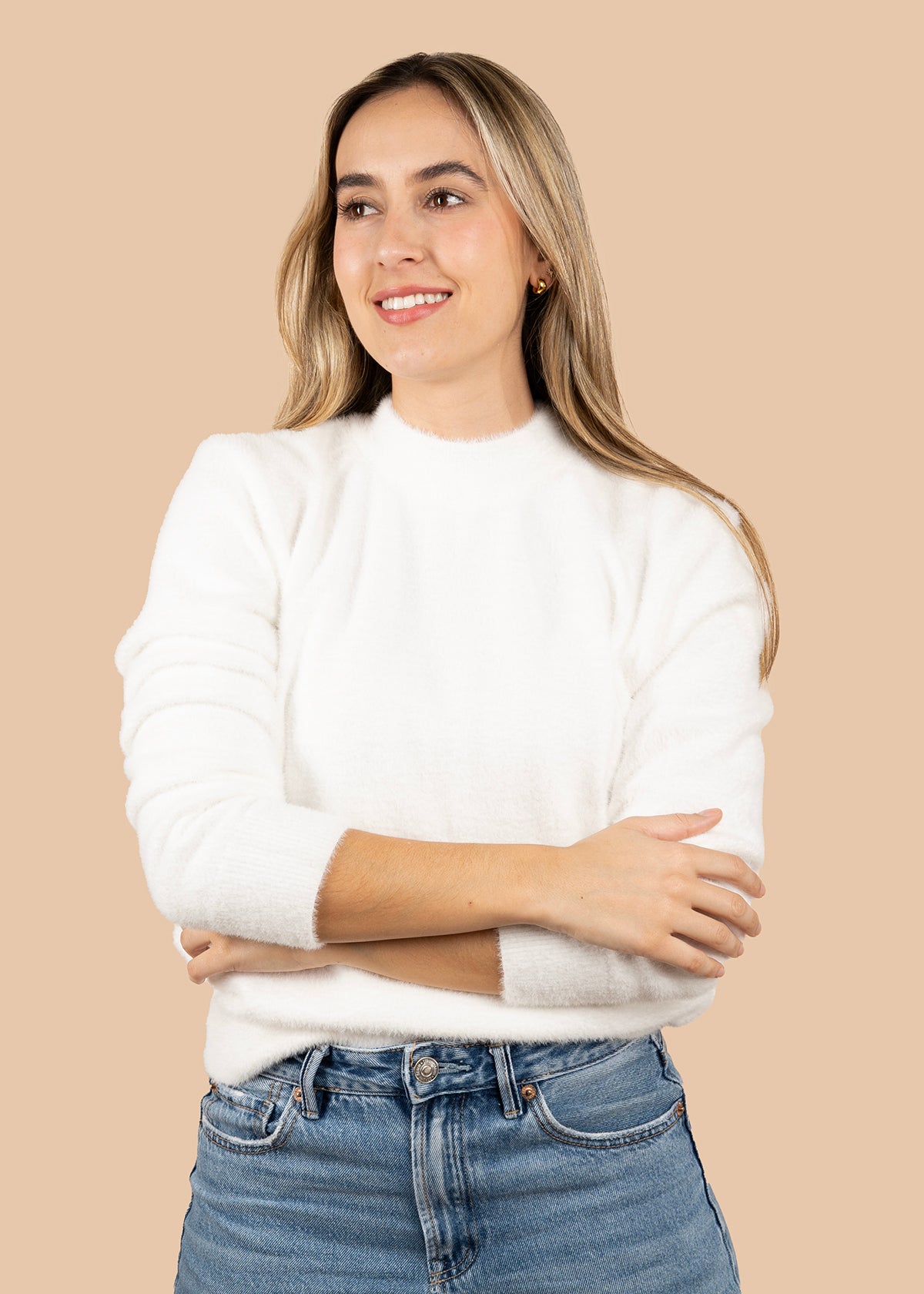 Buzo tejido color marfil 105741