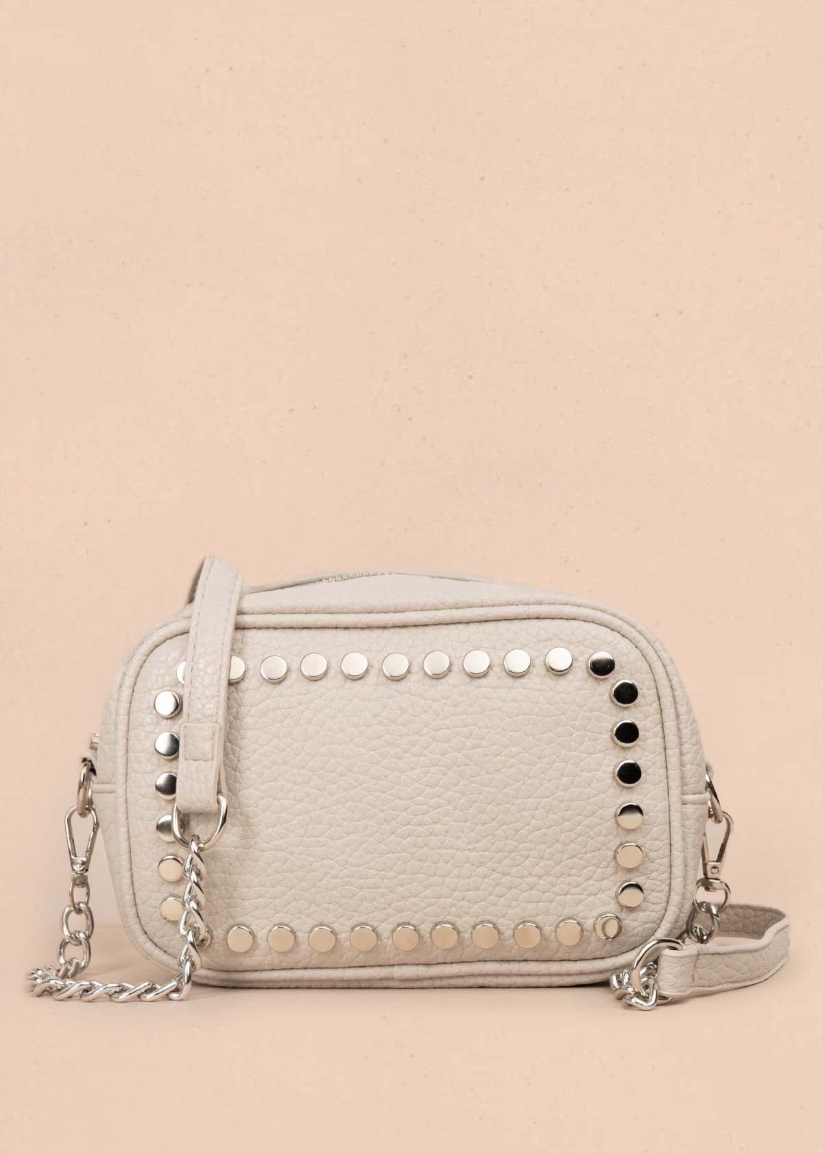 Bolso manos libres color gris con taches 105753