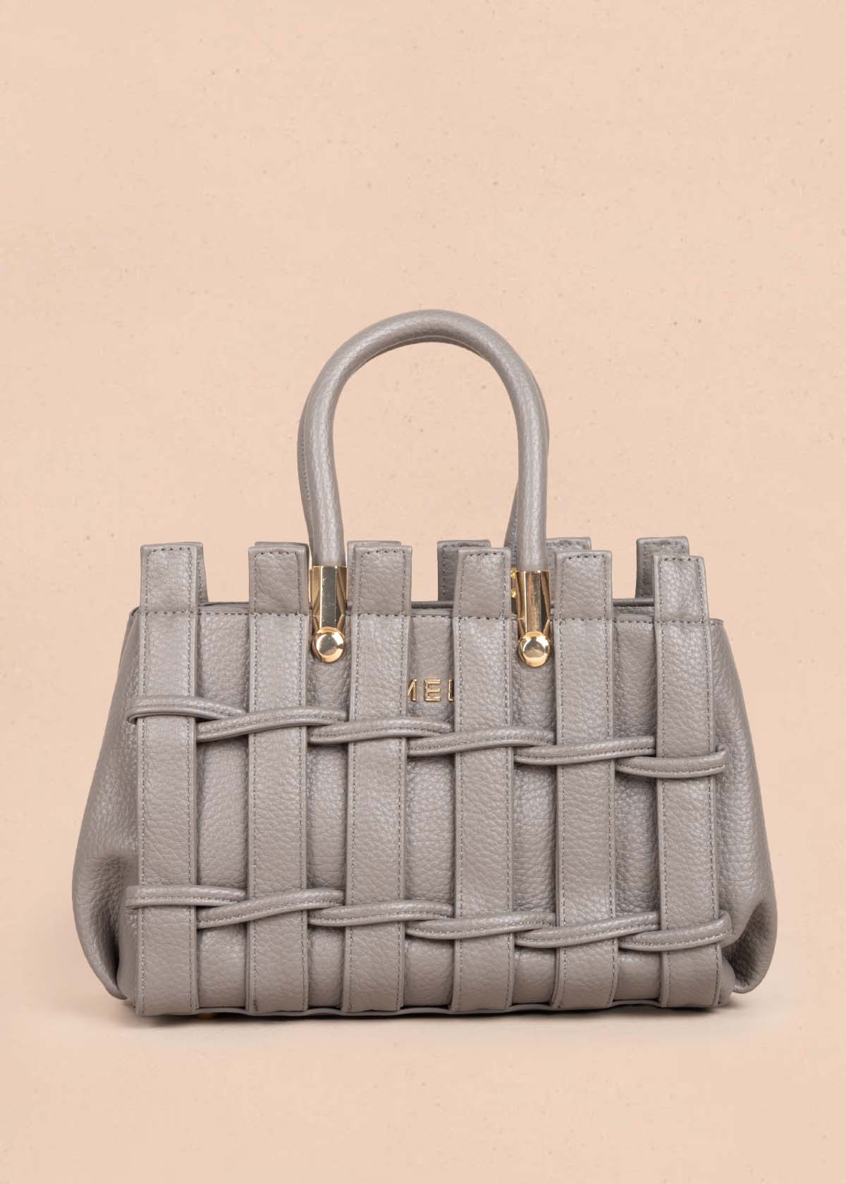 Bolso tipo cartera color gris con llavero 105763