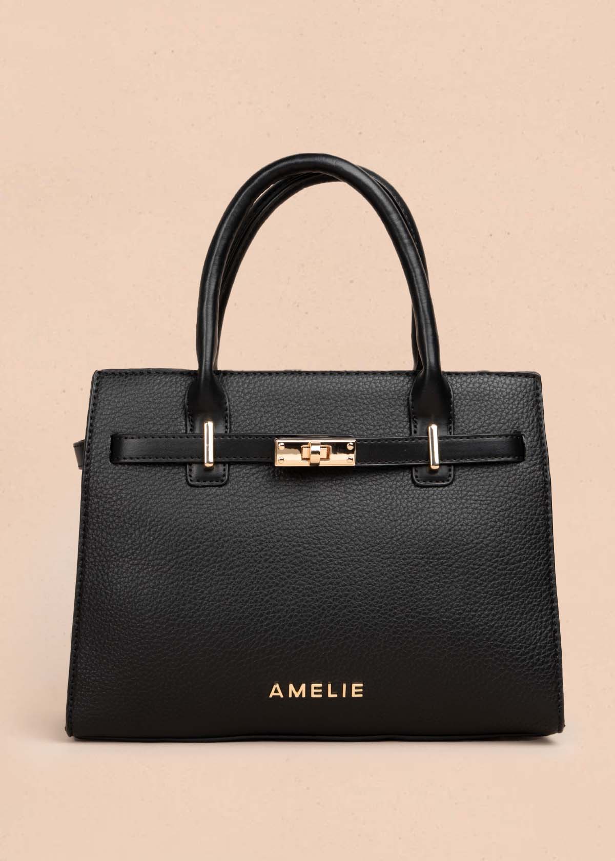 Bolso tipo cartera color negro con pañoleta 105769