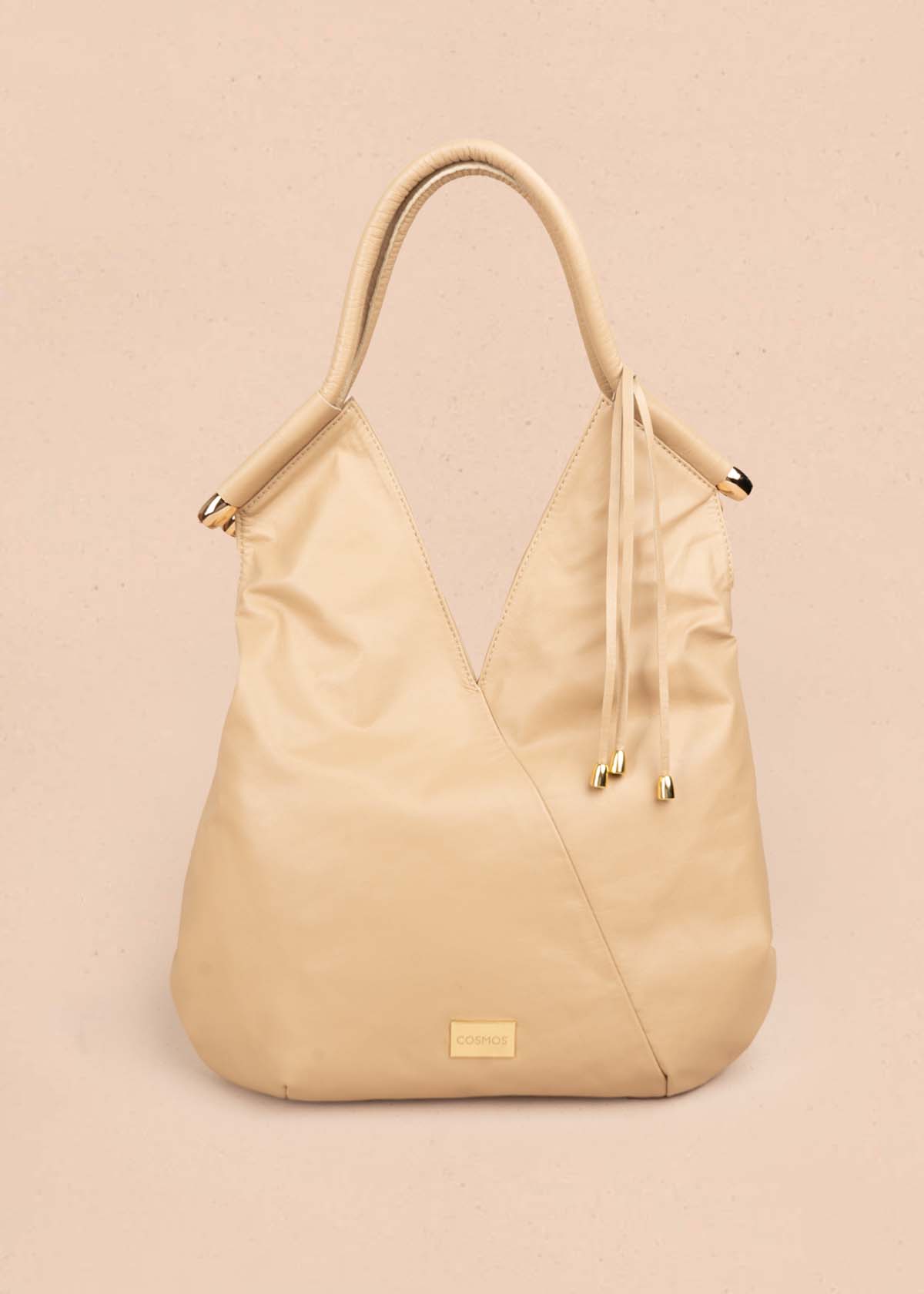 Bolso en cuero color camel tipo shopping 105786