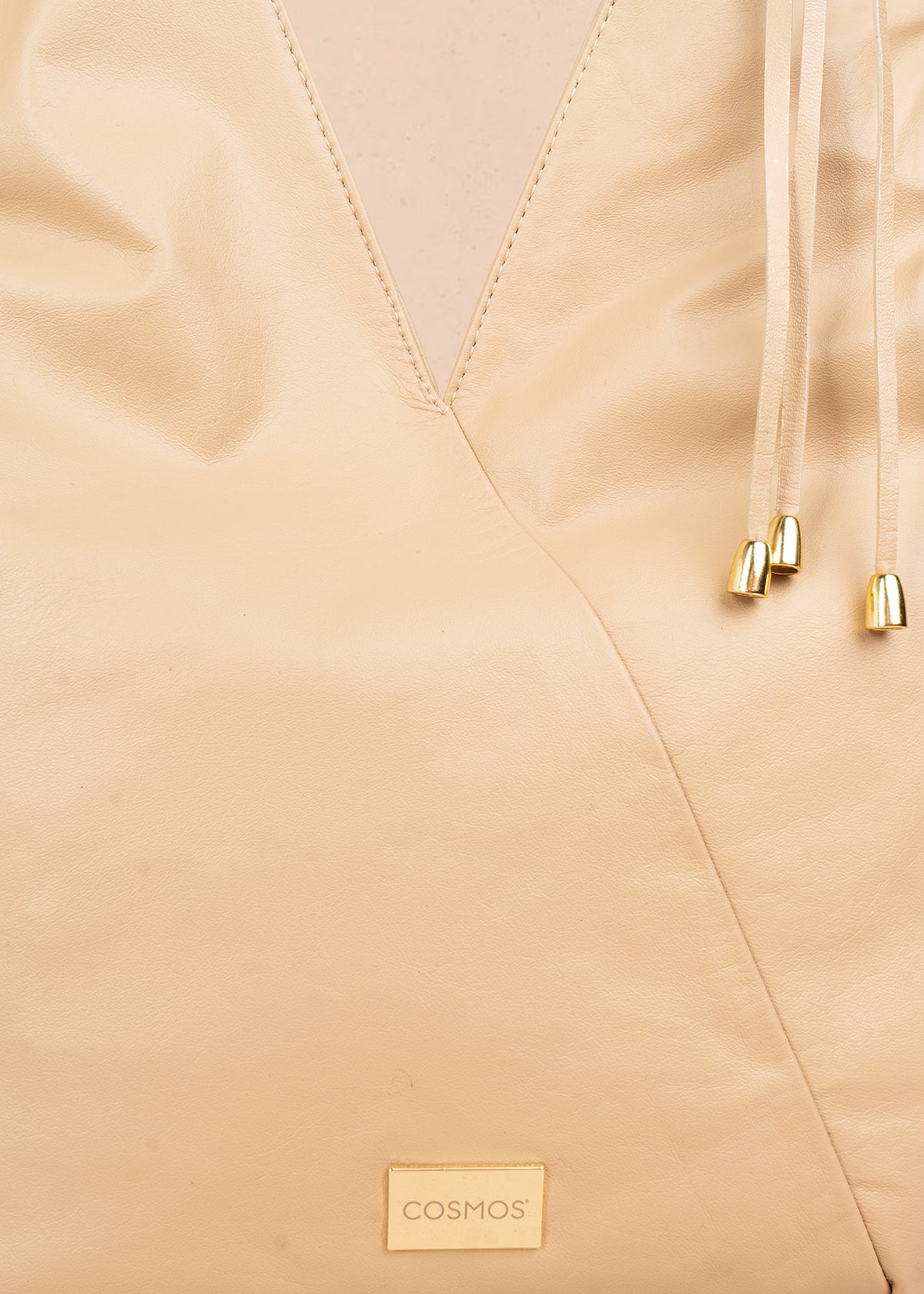 Bolso en cuero color camel tipo shopping 105786