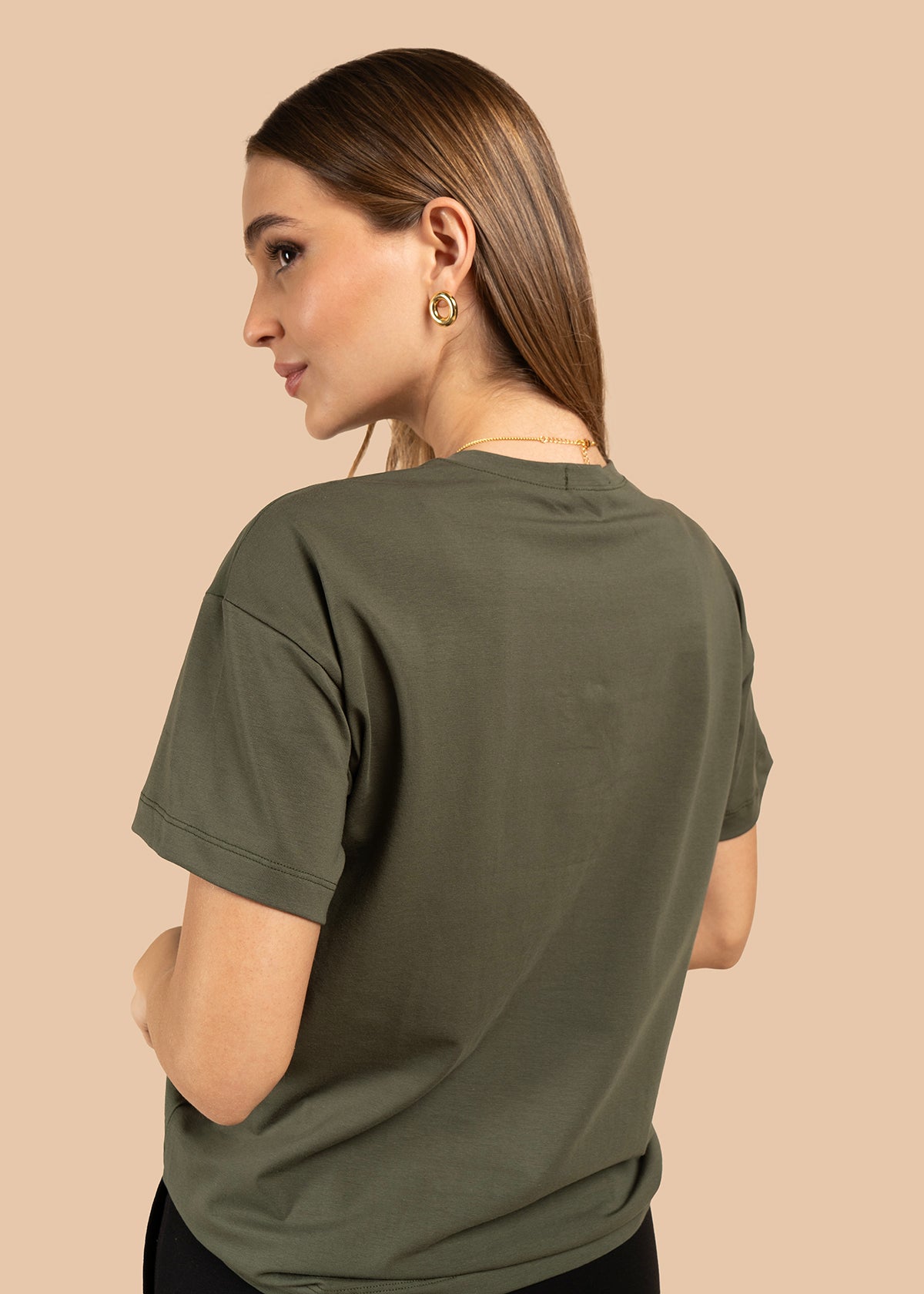 Camiseta color verde con estampado 105883