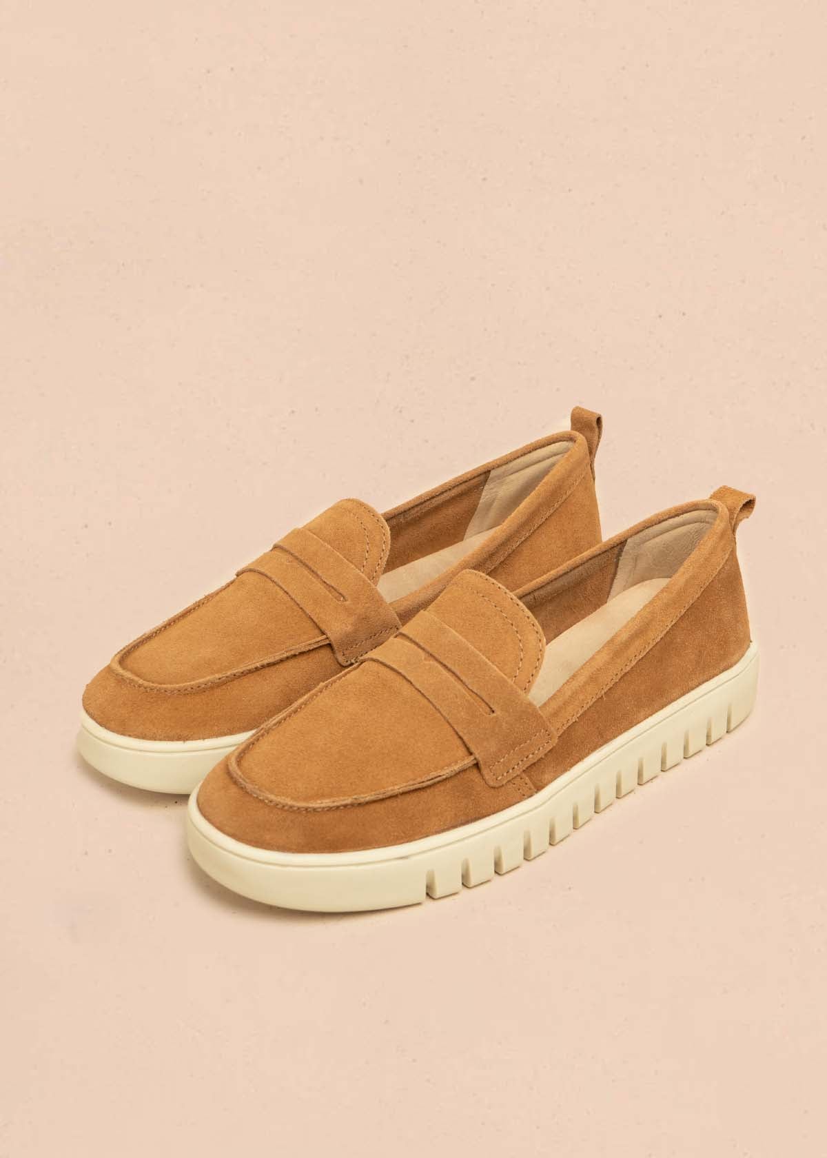 Mocasines en cuero color miel  105983