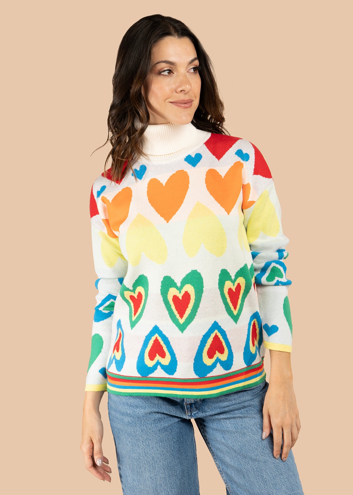 Buzo multicolor con corazones 106063