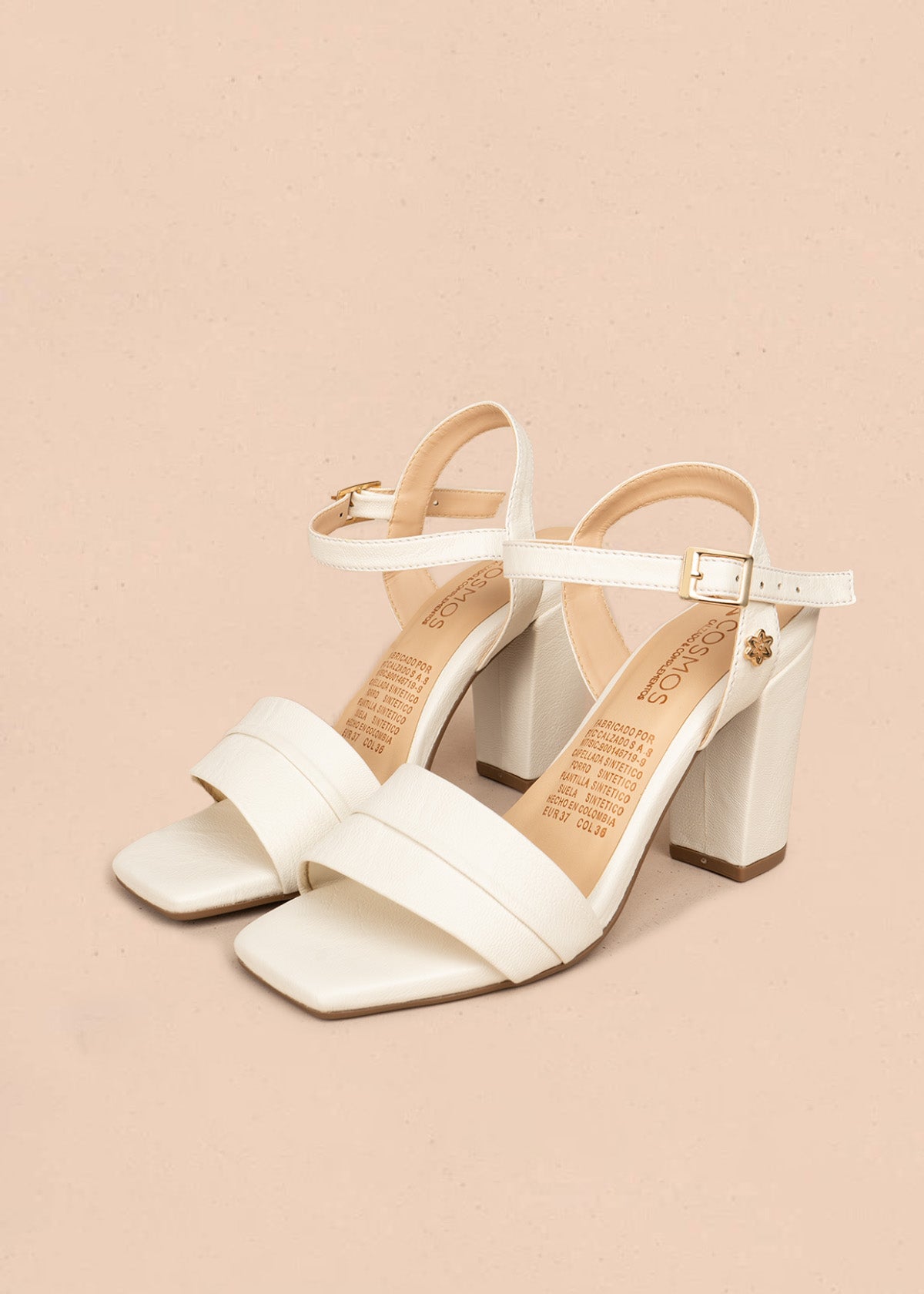 Sandalias altas color talco 106090