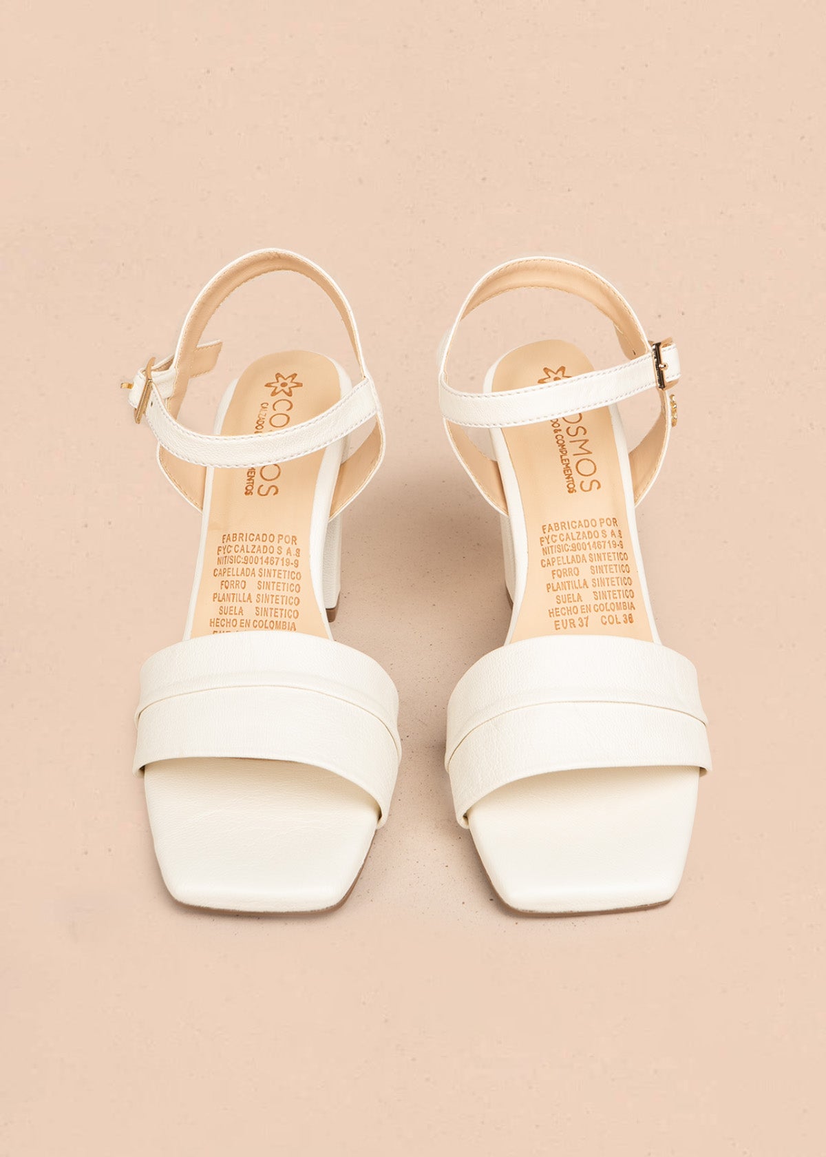 Sandalias altas color talco 106090