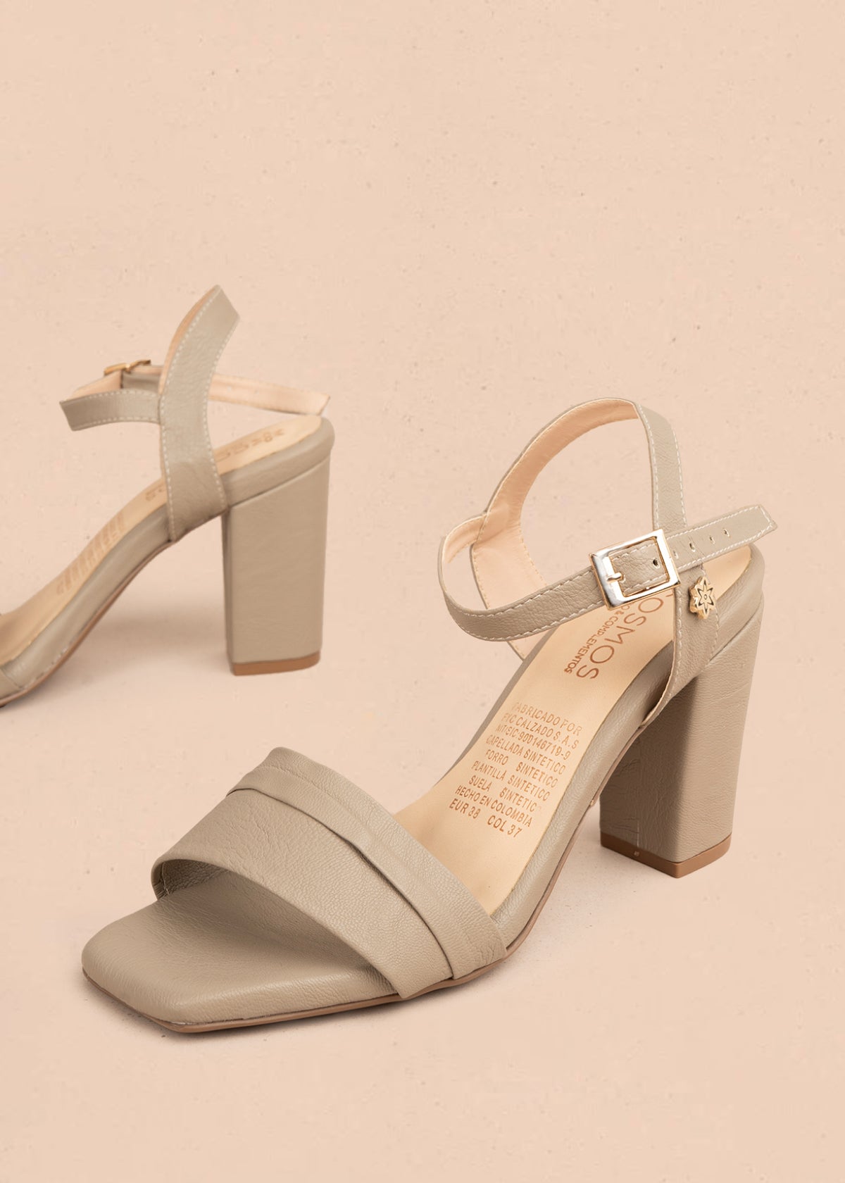Sandalias altas color taupe 106090