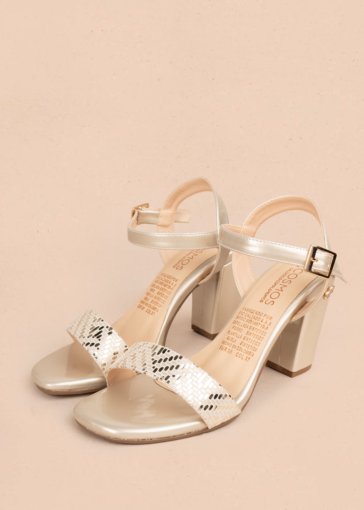 Sandalias de fiesta color dorado 106091