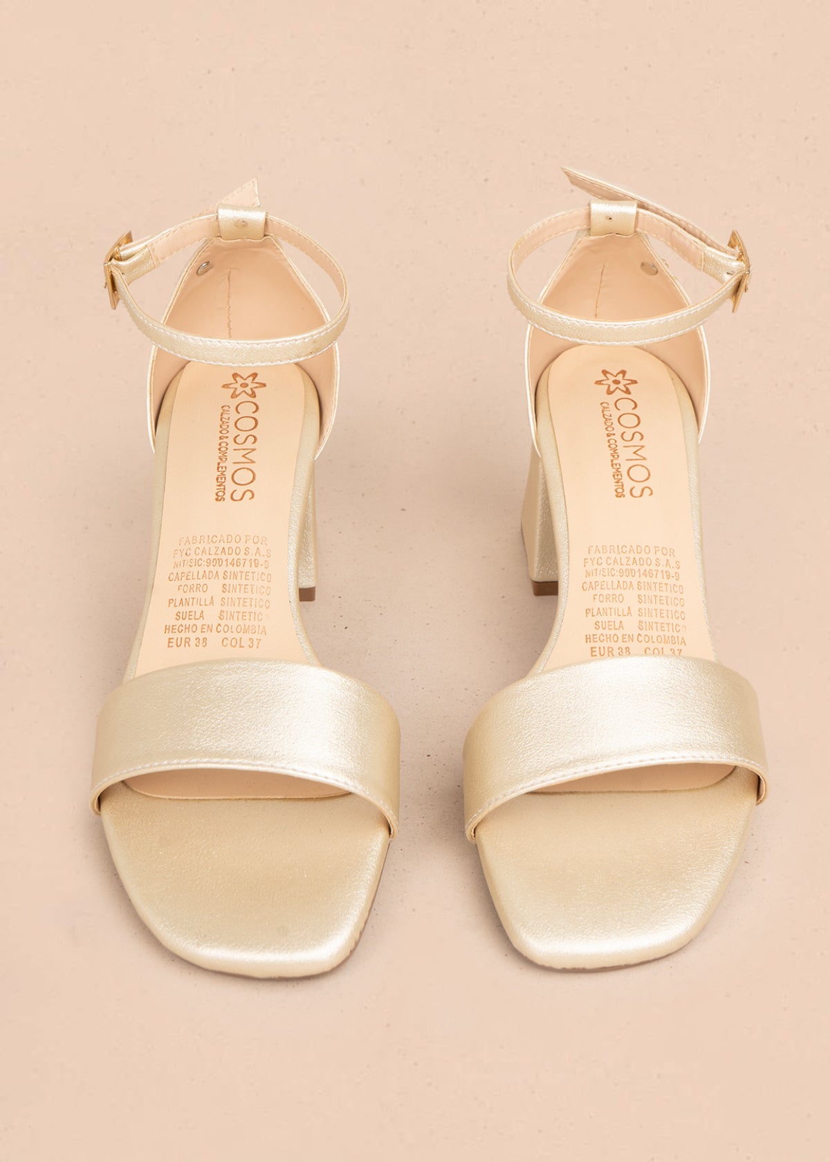 Sandalias de fiesta color champaña 106092