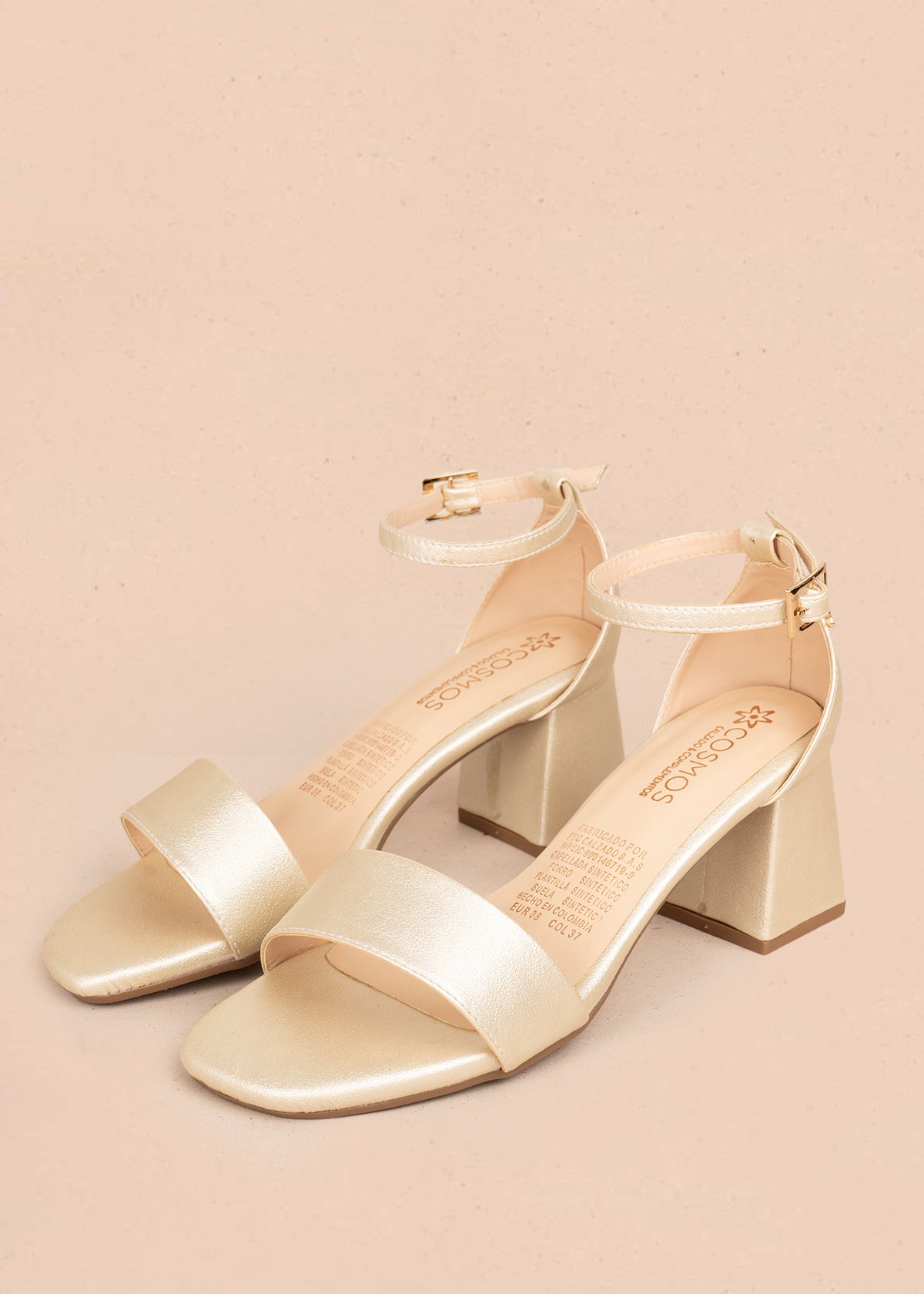 Sandalias de fiesta color champaña 106092