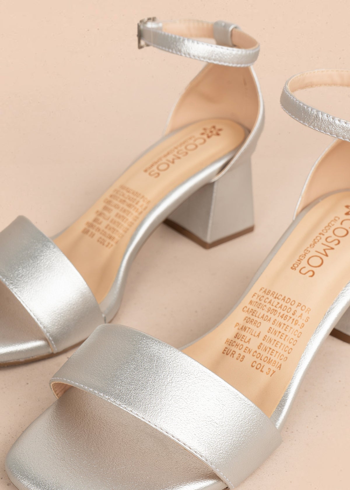 Sandalias de fiesta color plata 106092