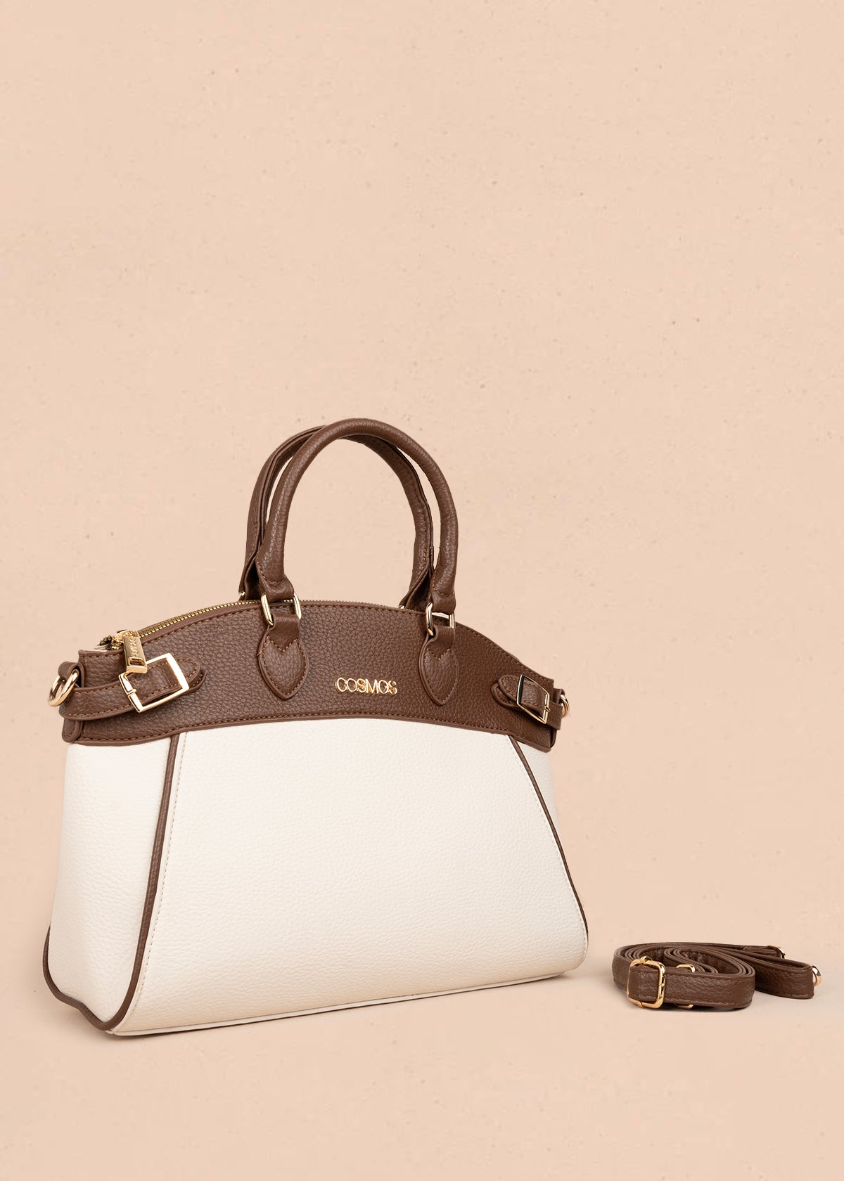 Bolso tipo cartera color beige 106181