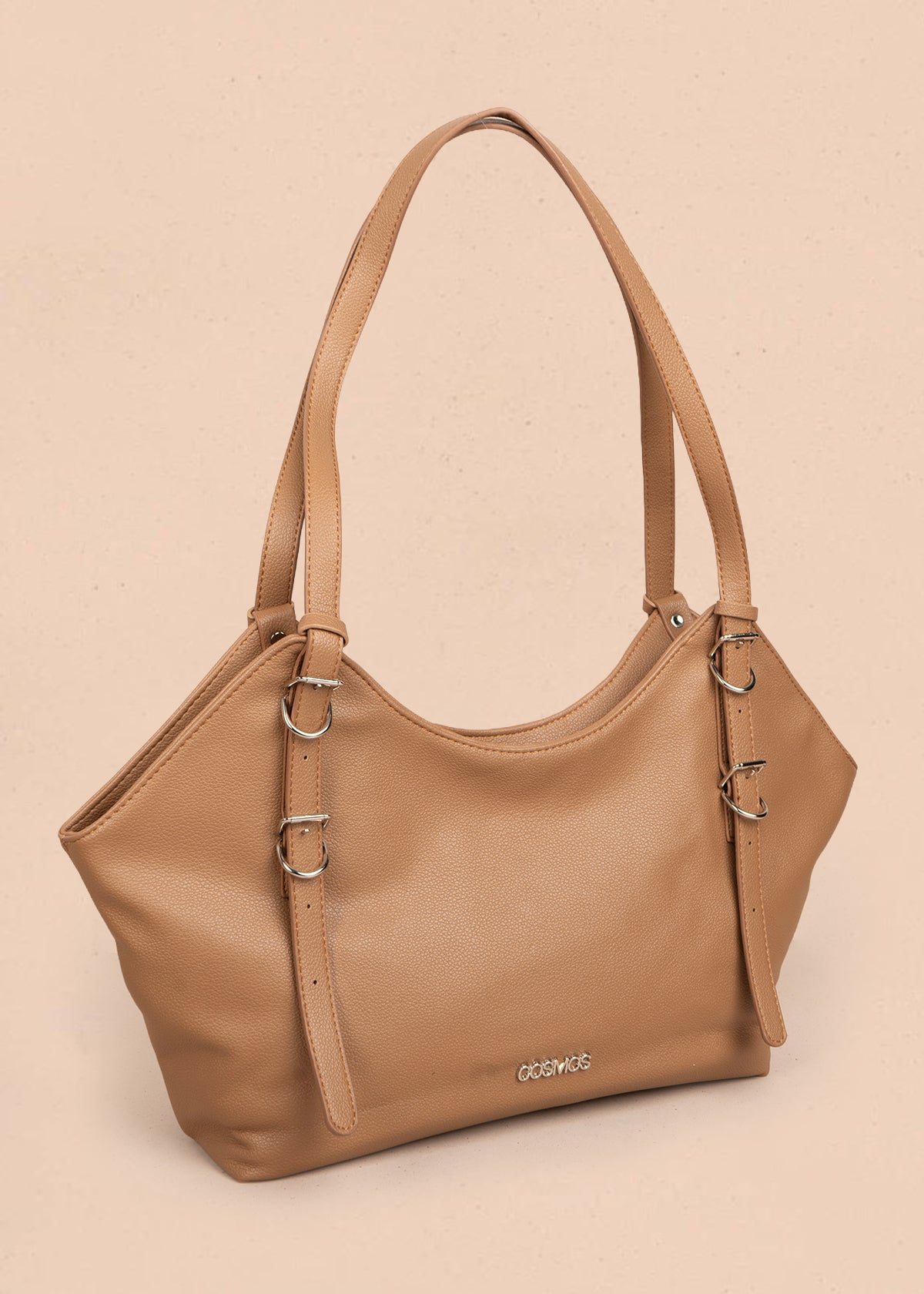 Bolso tipo shopping color miel texturizado 106183