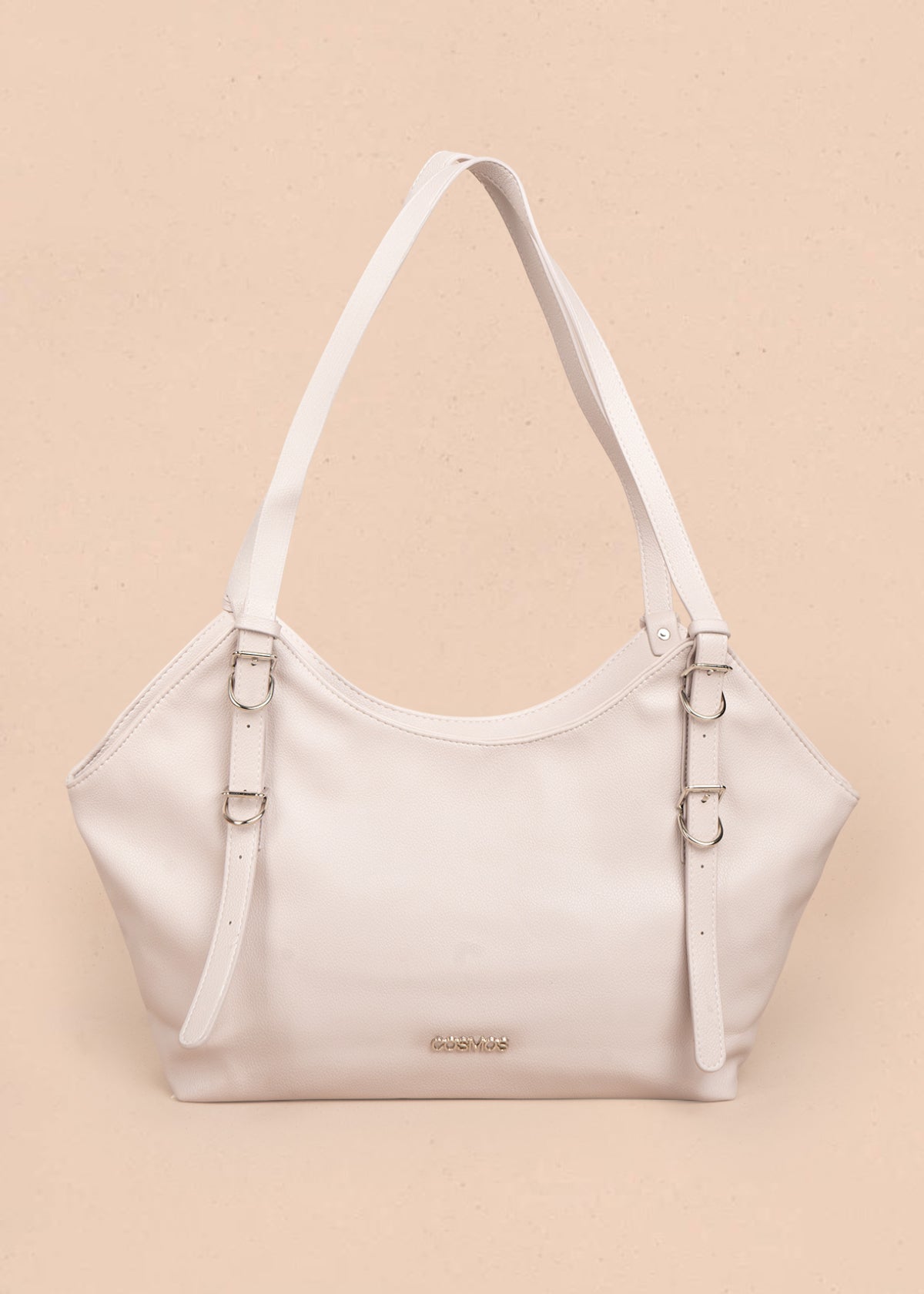 Bolso tipo shopping color nude texturizado 106183