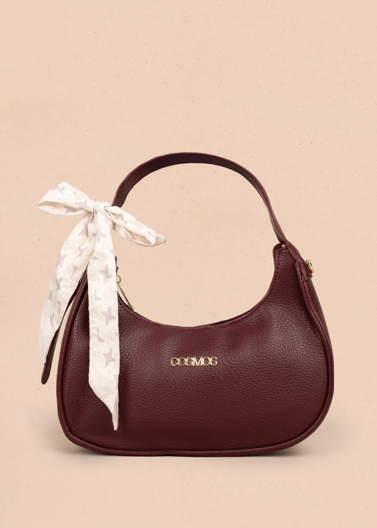 Bolso tipo cartera color vinotinto con pañoleta 106188
