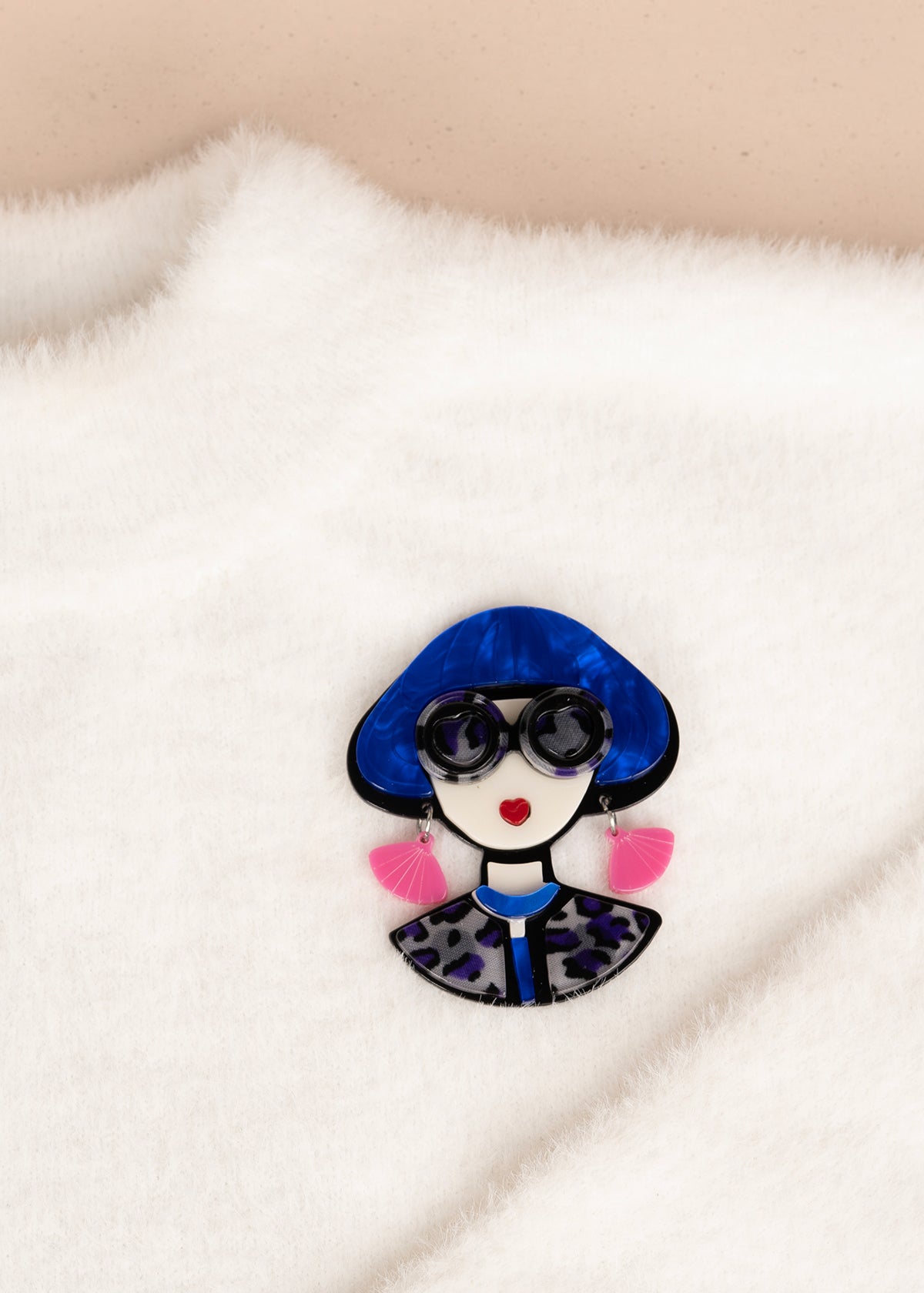 Prendedor de mujer color azul 106196