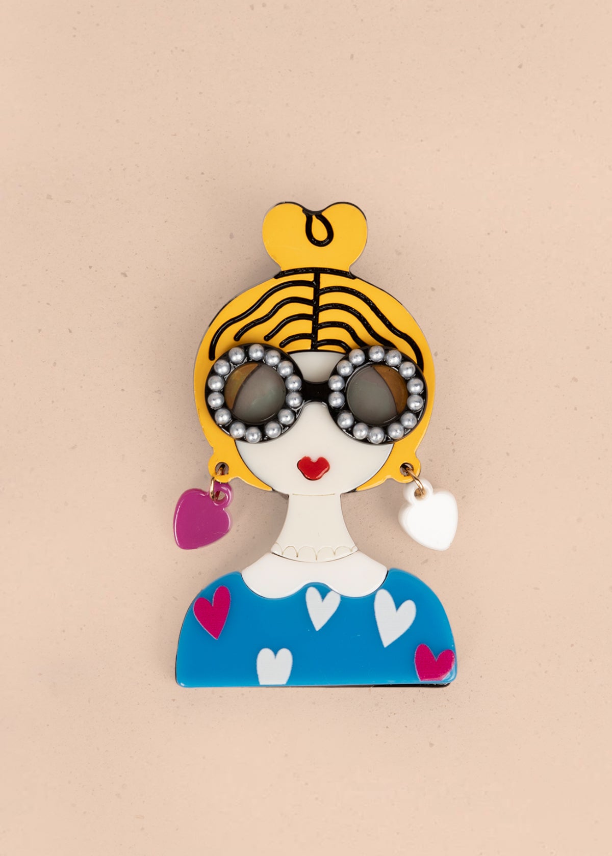 Prendedor de mujer color amarillo 106200