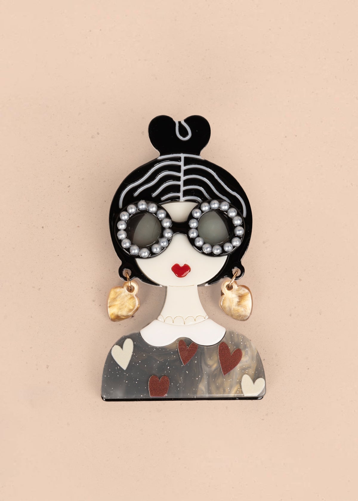 Prendedor de mujer color negro 106200