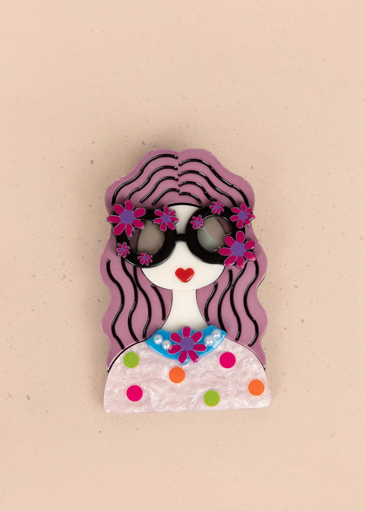 Prendedor de mujer color rosado 106205