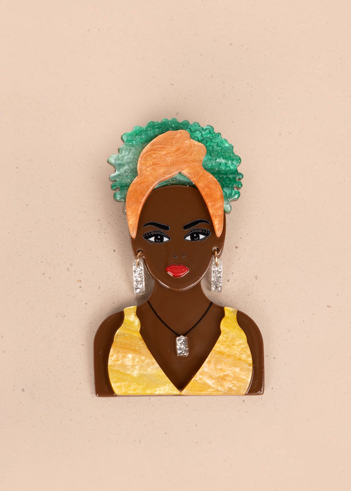 Prendedor de mujer con detalles decorativos color verde 106209
