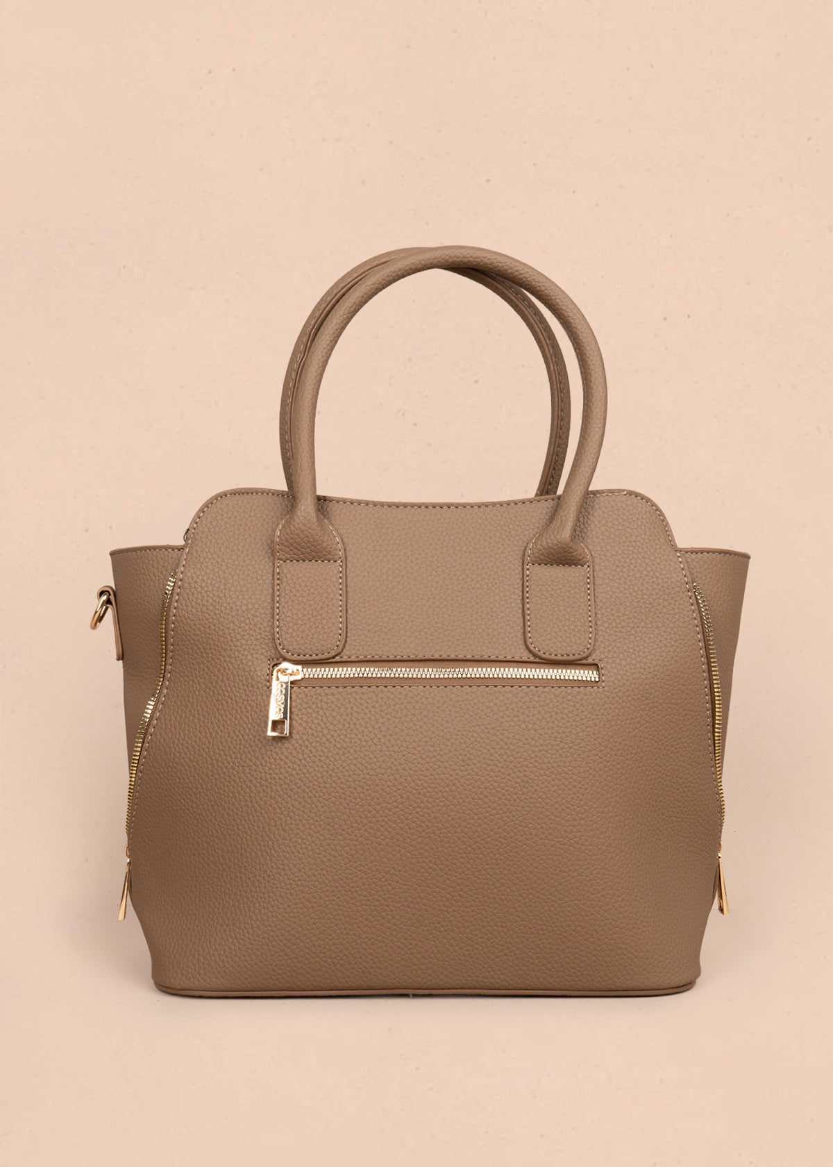 Bolso tipo shopping color moca con monedero 106288