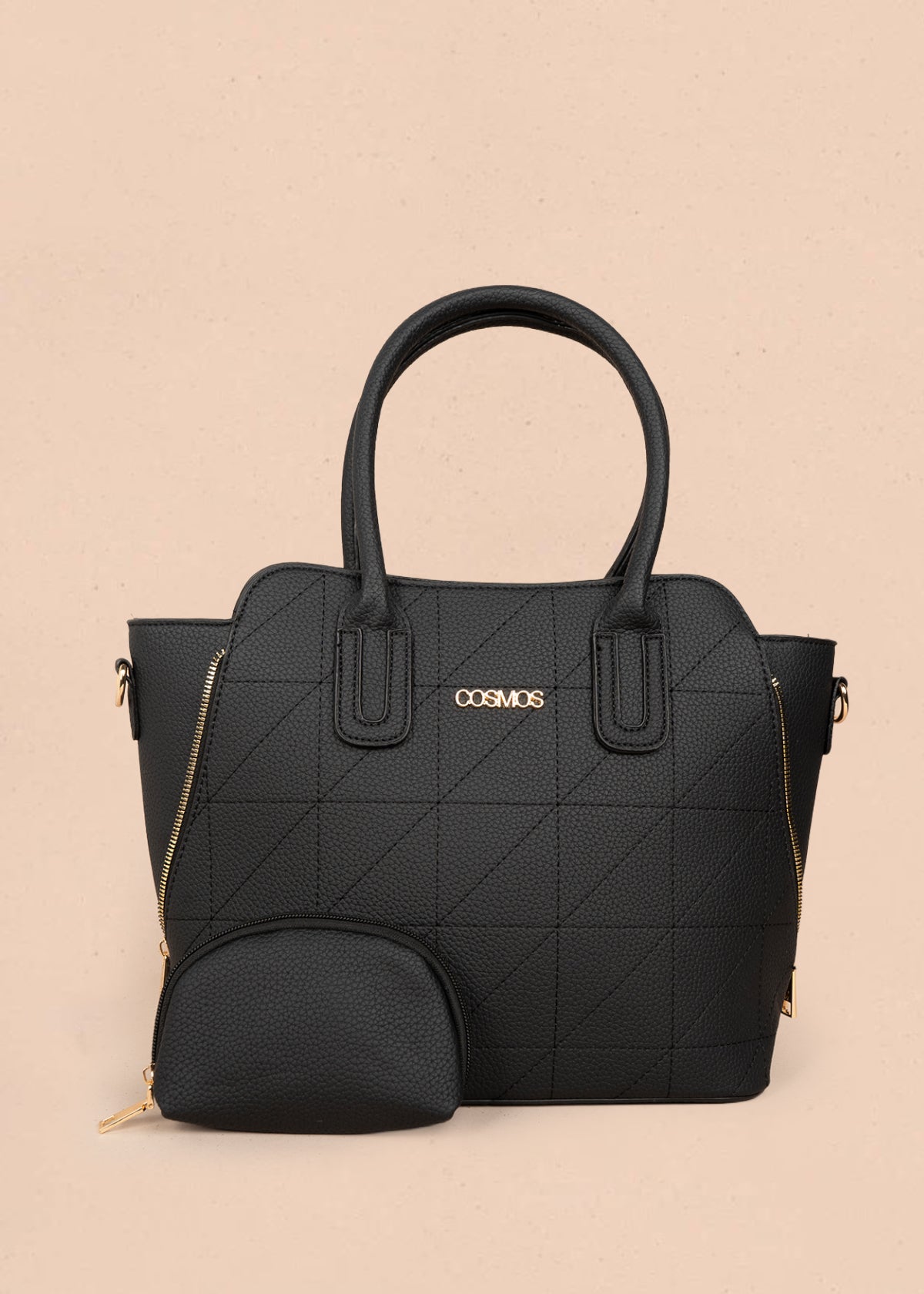 Bolso tipo shopping color negro con monedero 106288