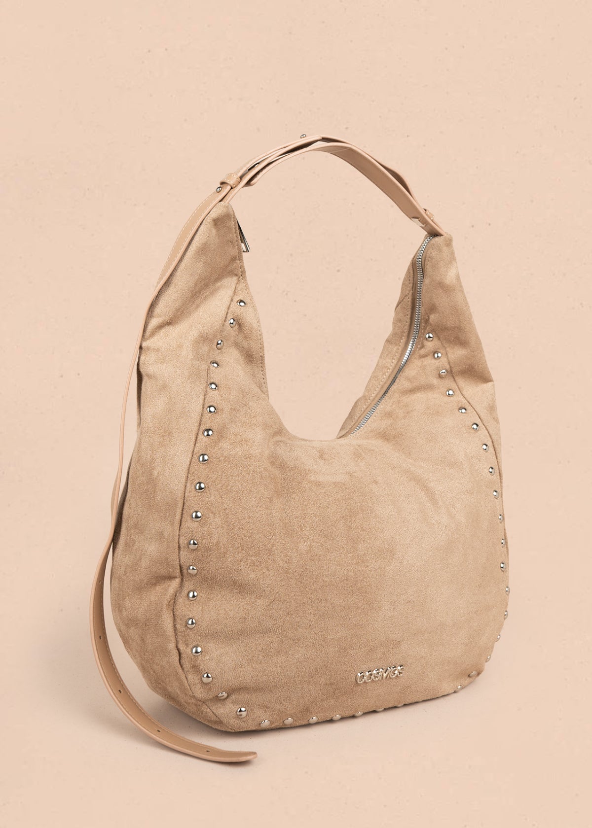 Bolso tipo shopping color beige con taches 106291
