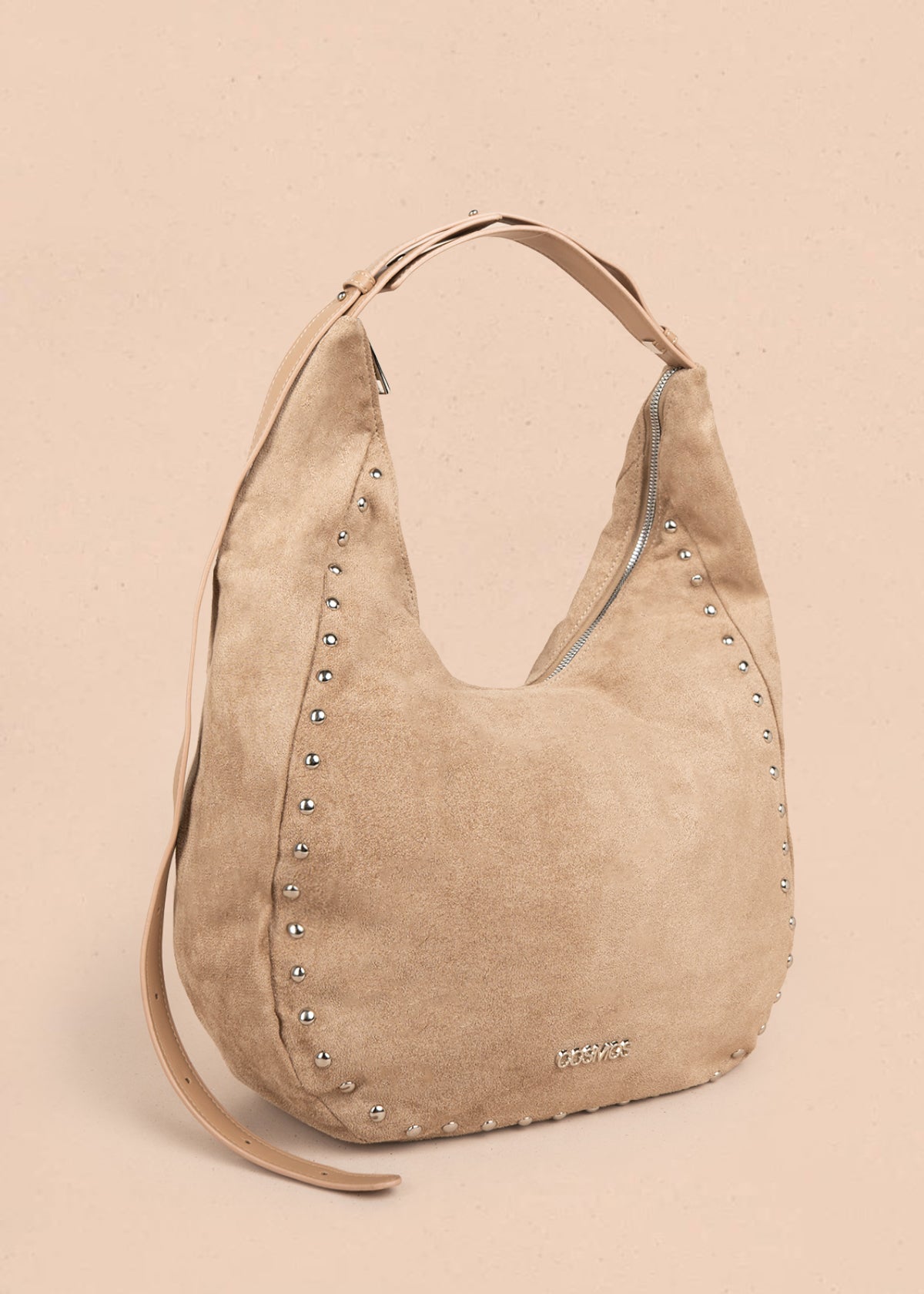 Bolso tipo shopping color beige con taches 106291