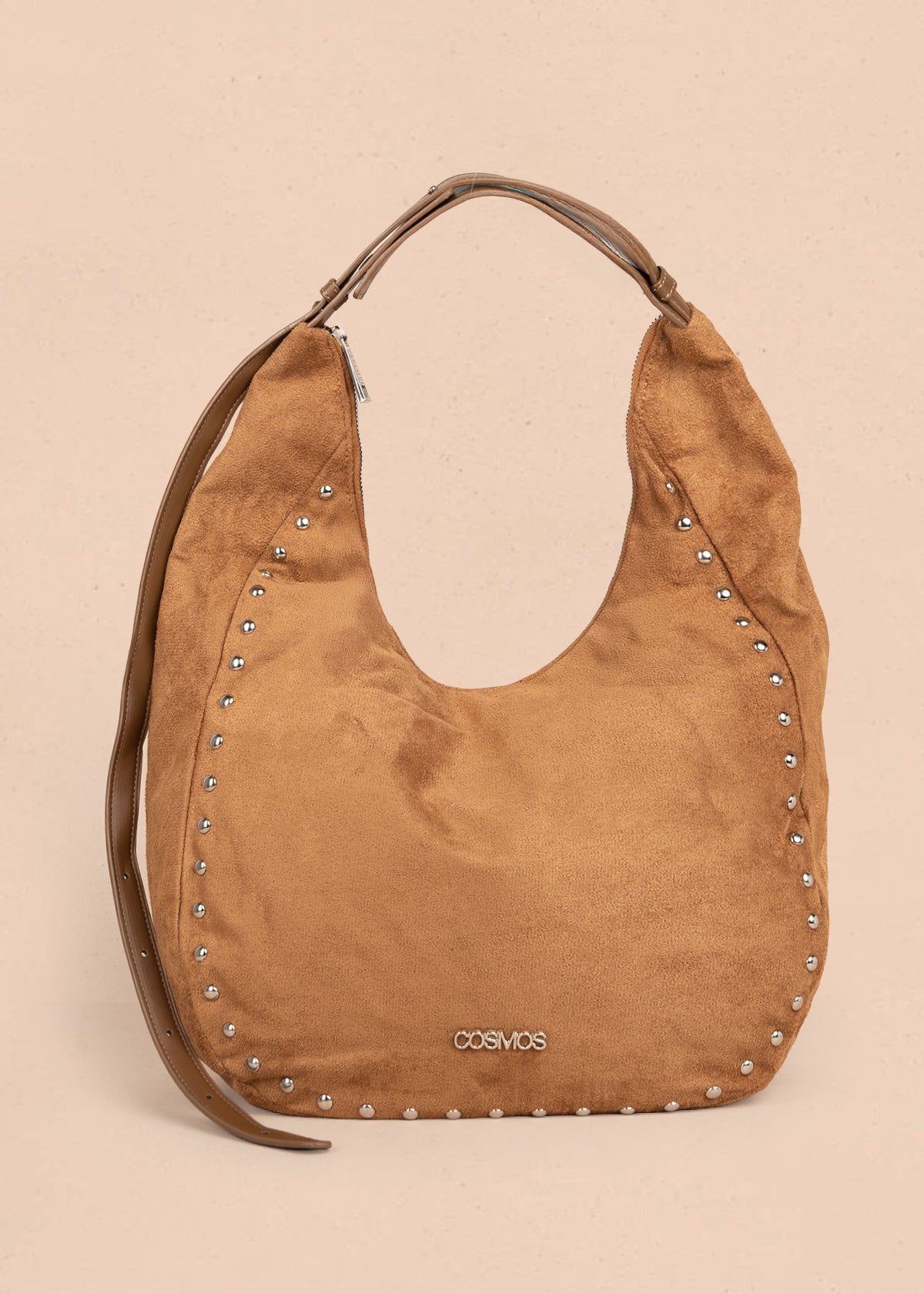 Bolso tipo shopping color miel con taches 106291