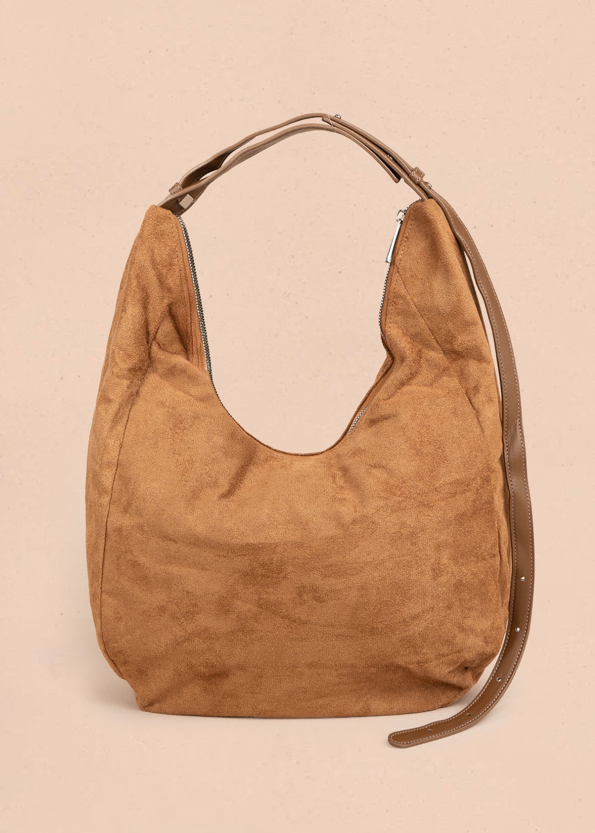 Bolso tipo shopping color miel con taches 106291