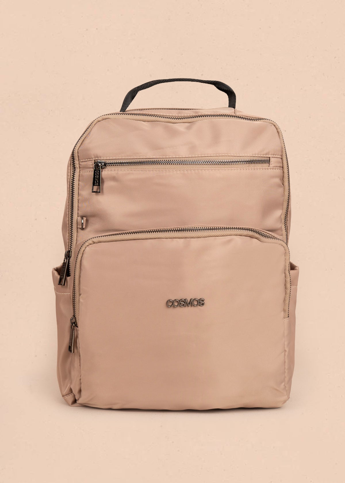 Morral color caqui en textil con bolsillos delanteros 106298