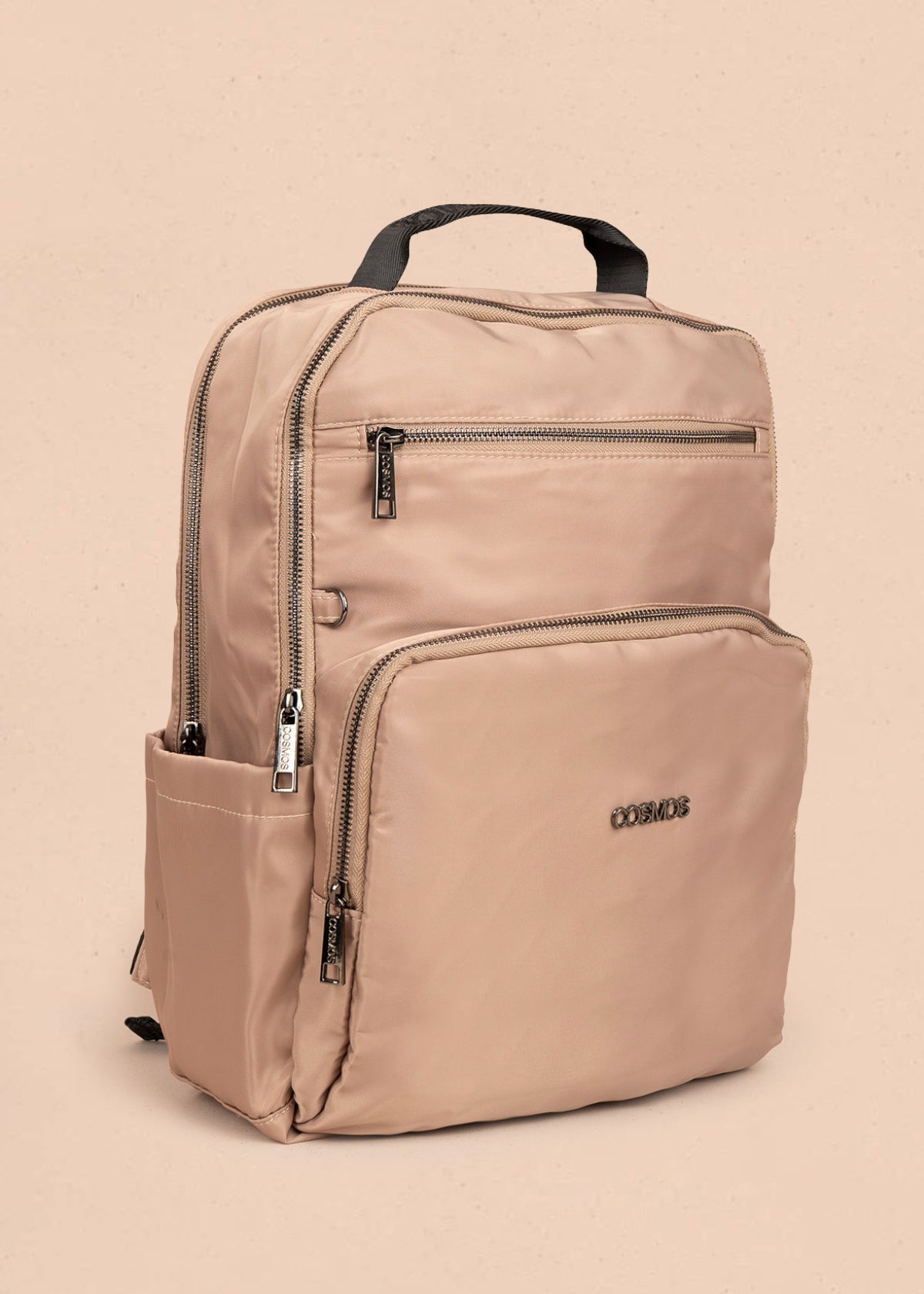 Morral color caqui en textil con bolsillos delanteros 106298