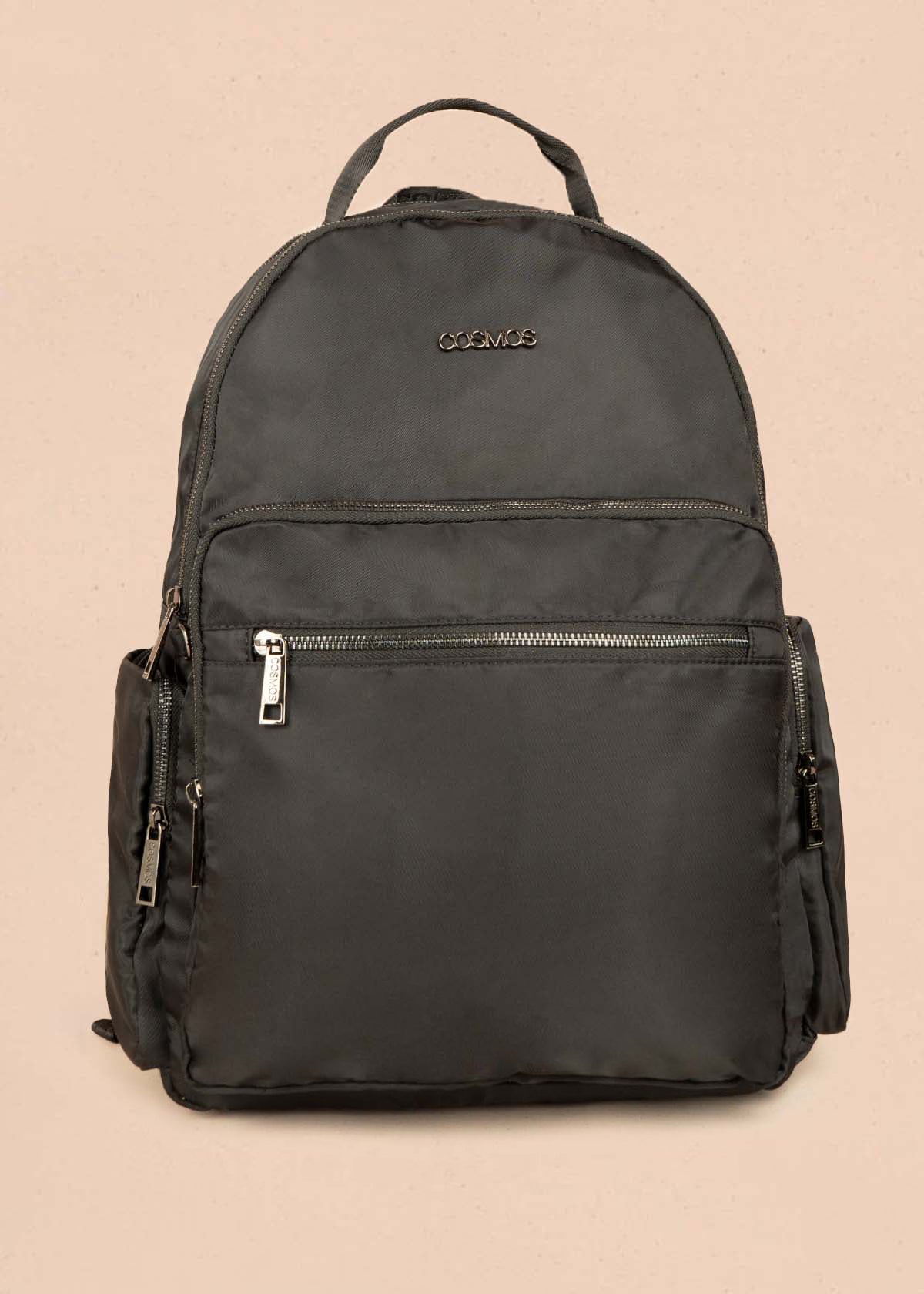 Morral color negro con bolsillos frontales 106299